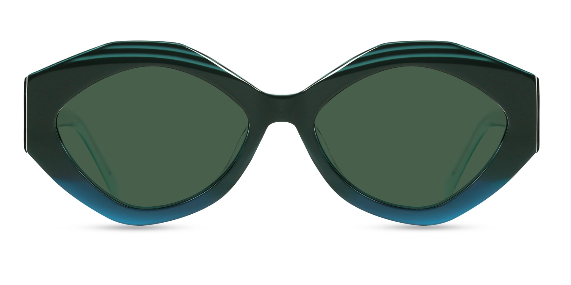 Cat-Eye Frame With Green Tint Sunglasses-1