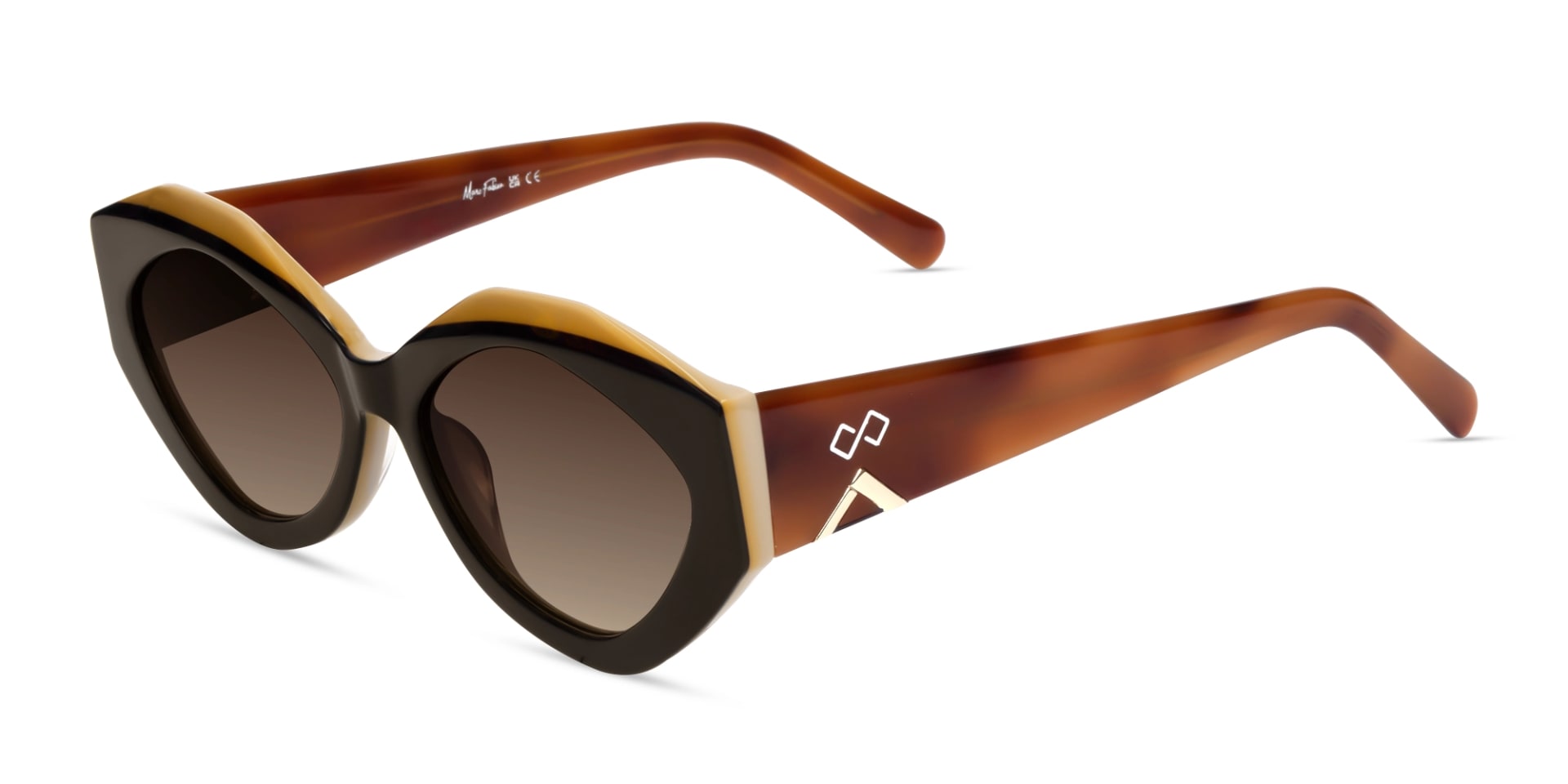 Large Cat-Eye Brown Gradient Tint Sunglasses-3