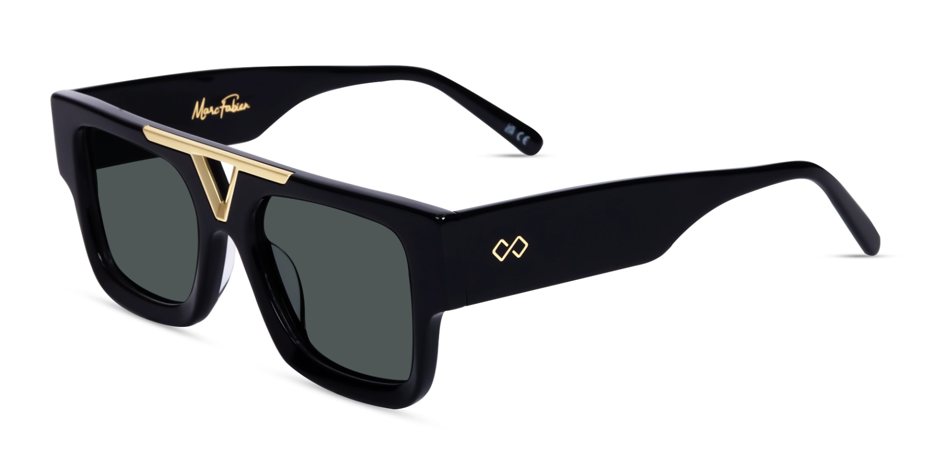 Black Oversized Thick Frame Dark Grey Tint Sunglasses