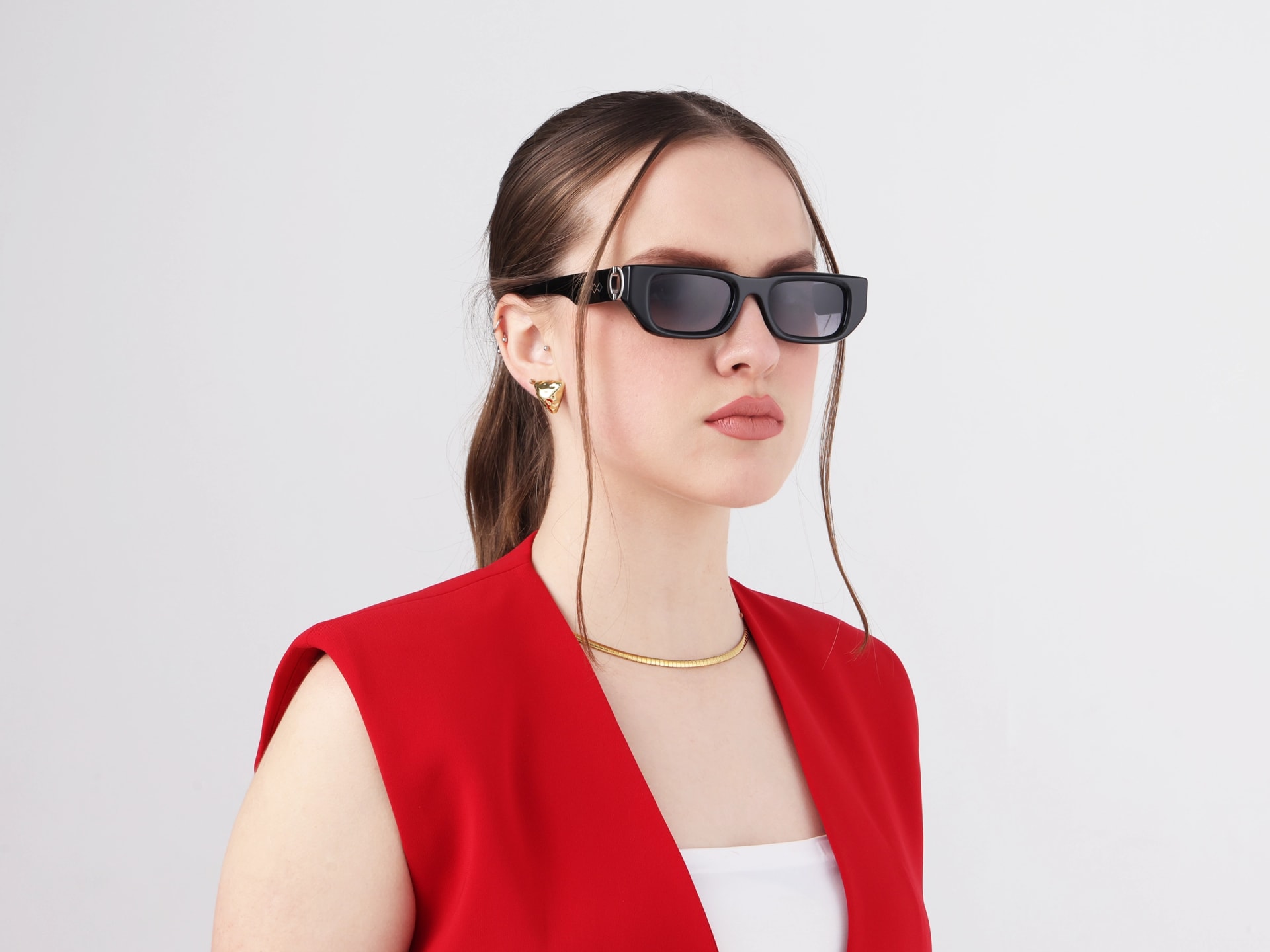 Rectangle Grey Gradient Tint Sunglasses-51