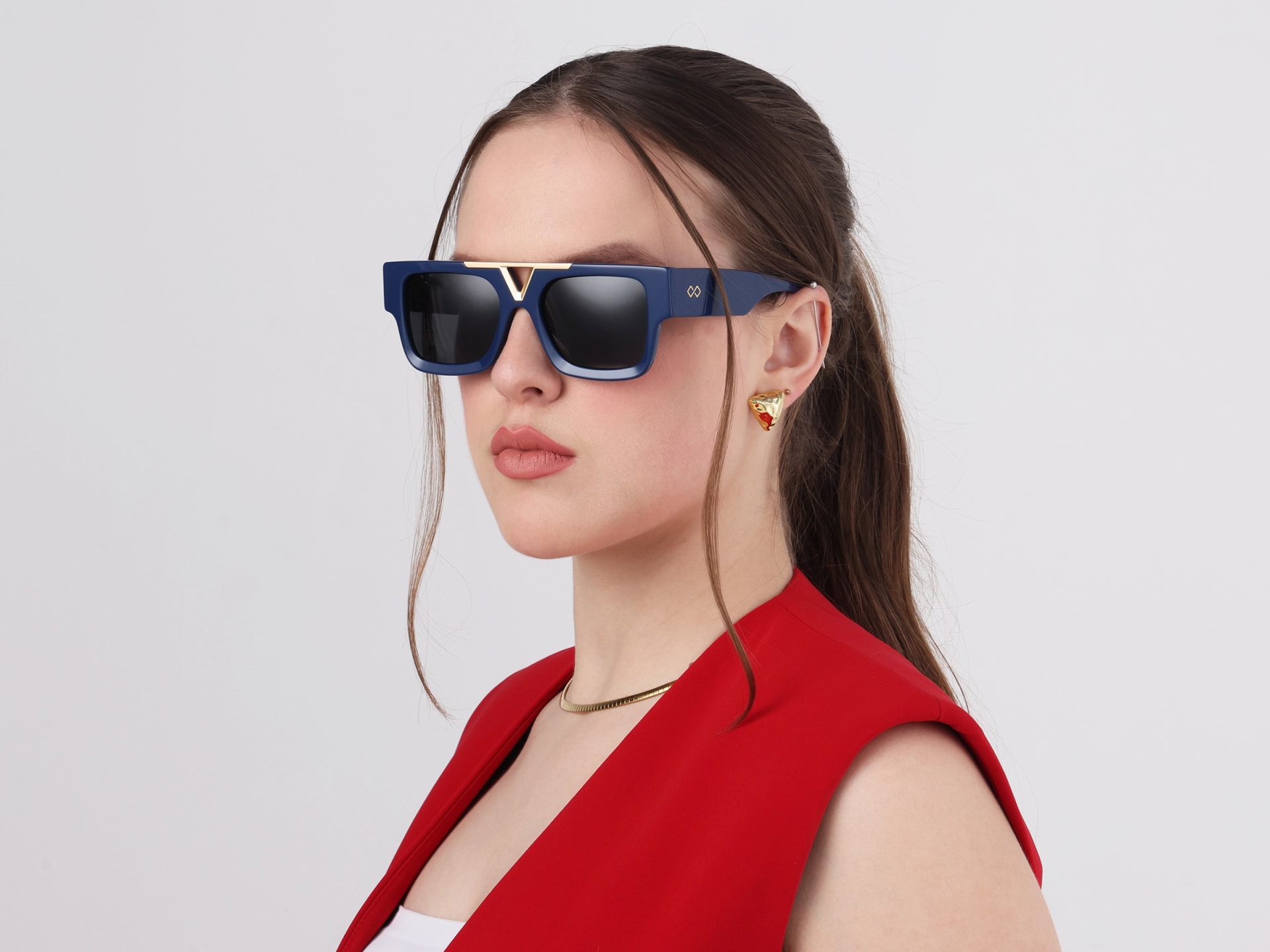 Oversized Acetate Frame With Dark Grey Tint Sunglasses