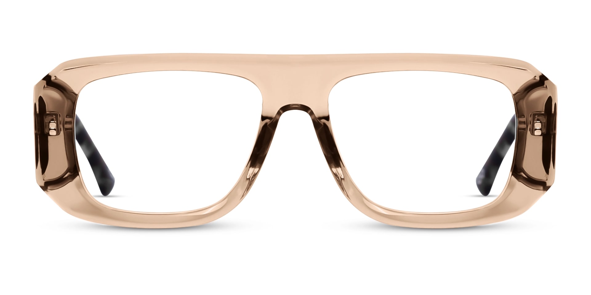 Crystal Peach Flat Top Pilot Glasses