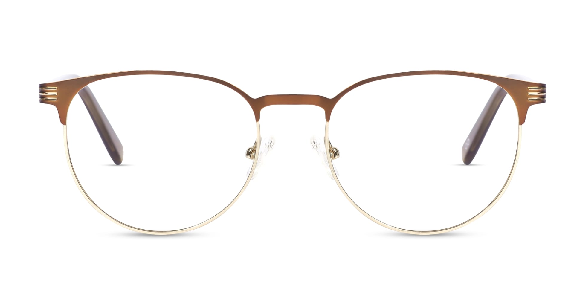 Copper Brown & Gold Round Metal Glasses-1