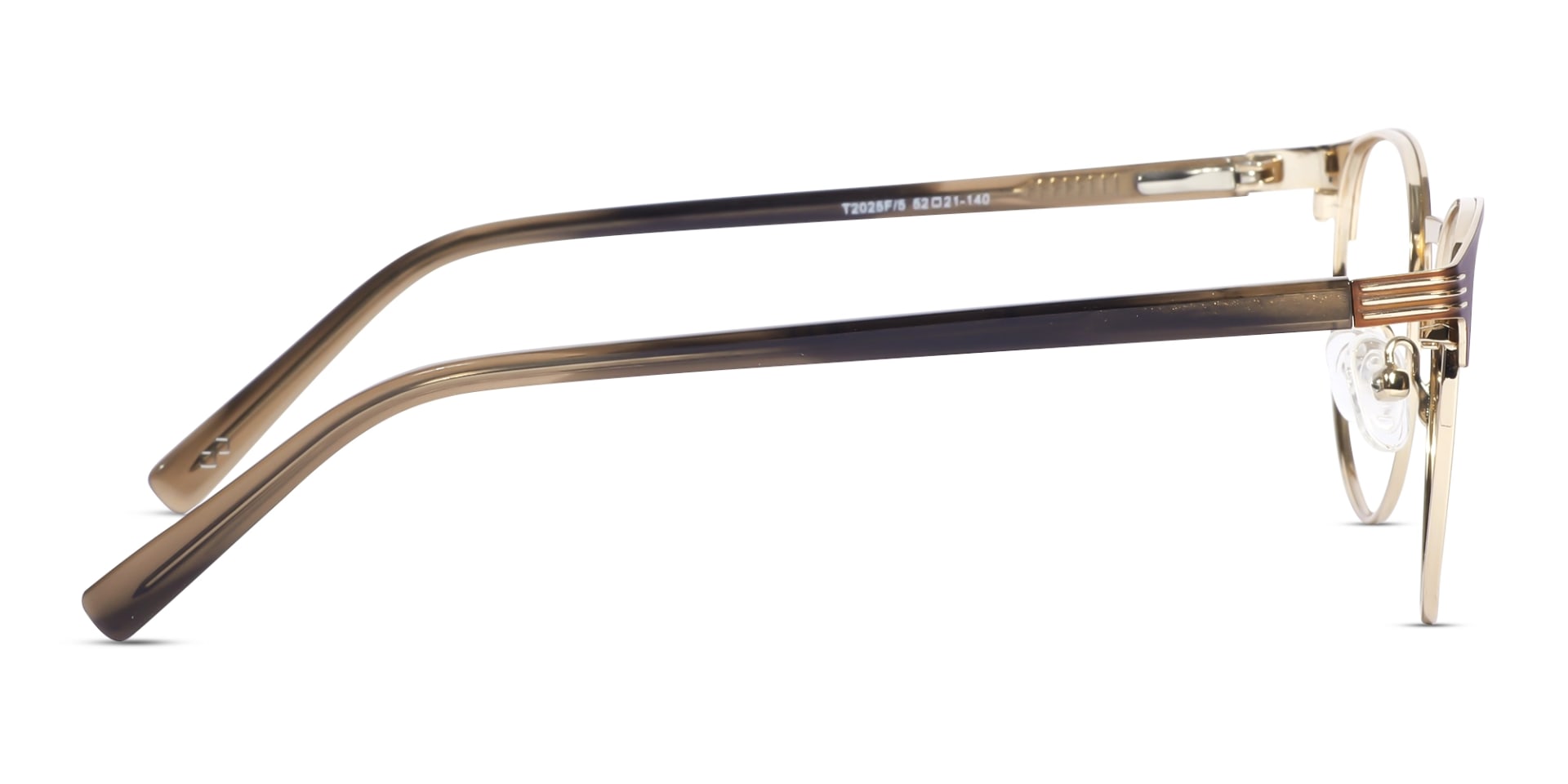 Copper Brown & Gold Round Metal Glasses-4