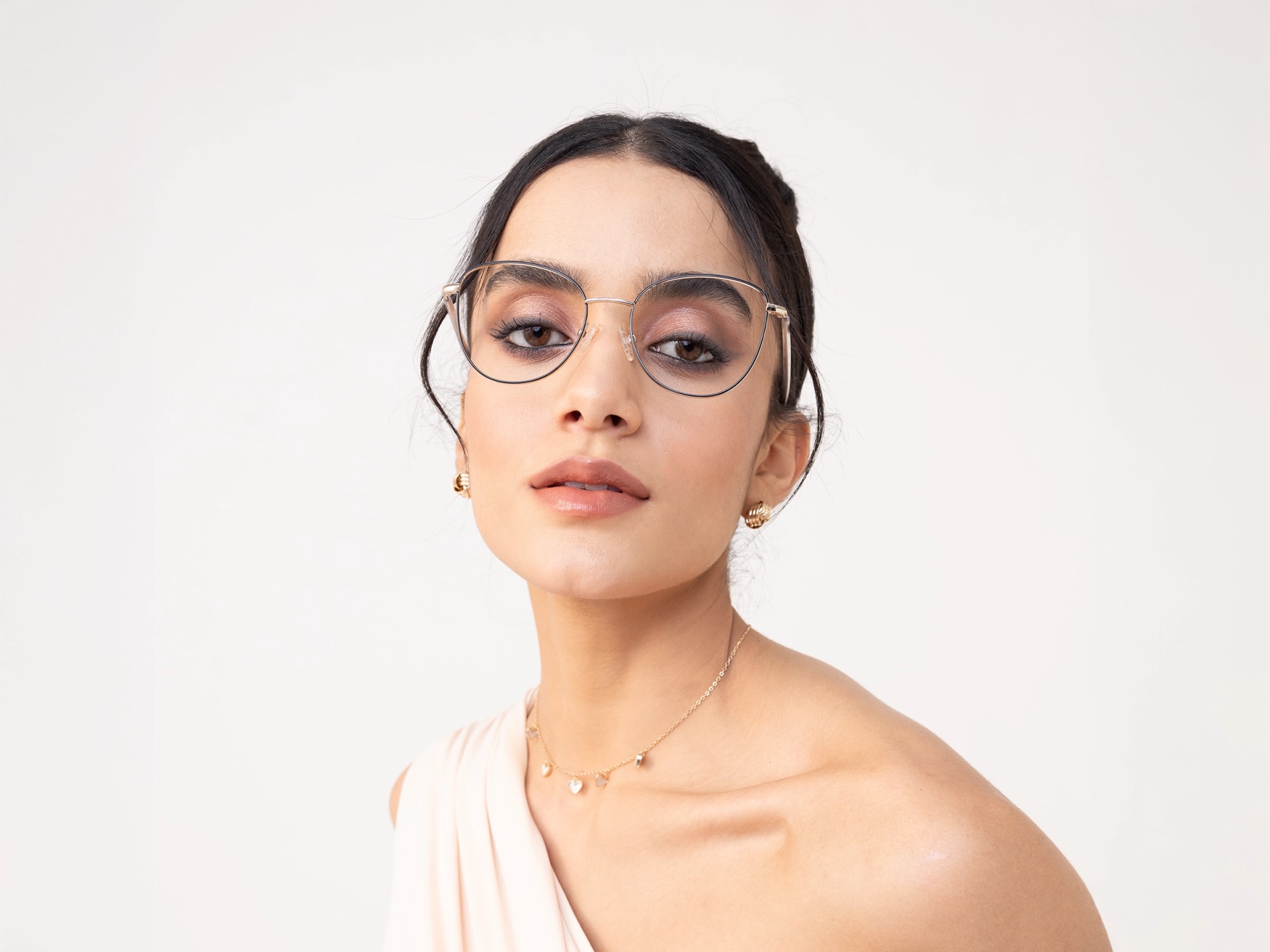 Stylish Black & Gold Cat Eye Eyeglasses-13