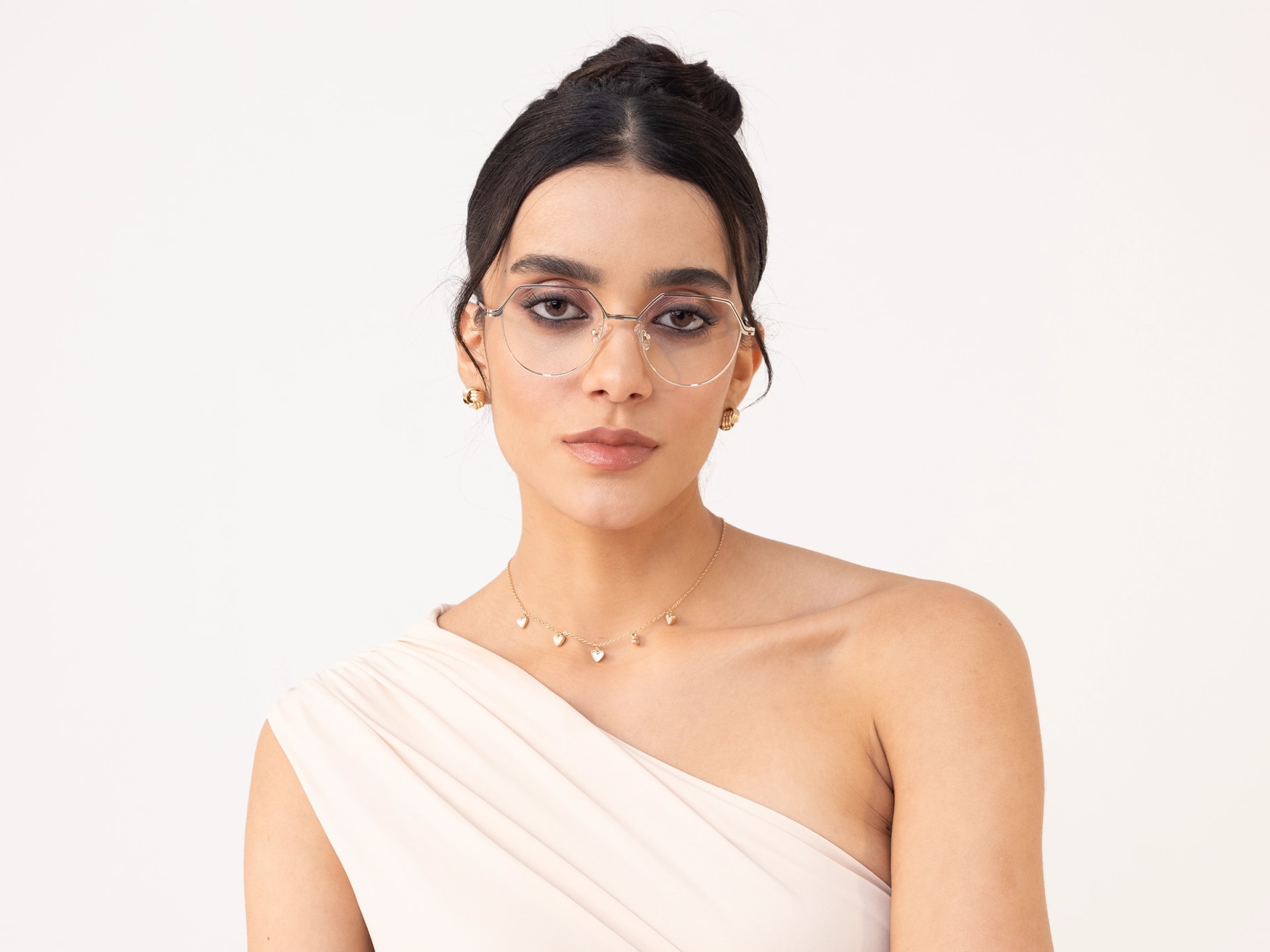 Trendy Gold Geometric Round Glasses-11