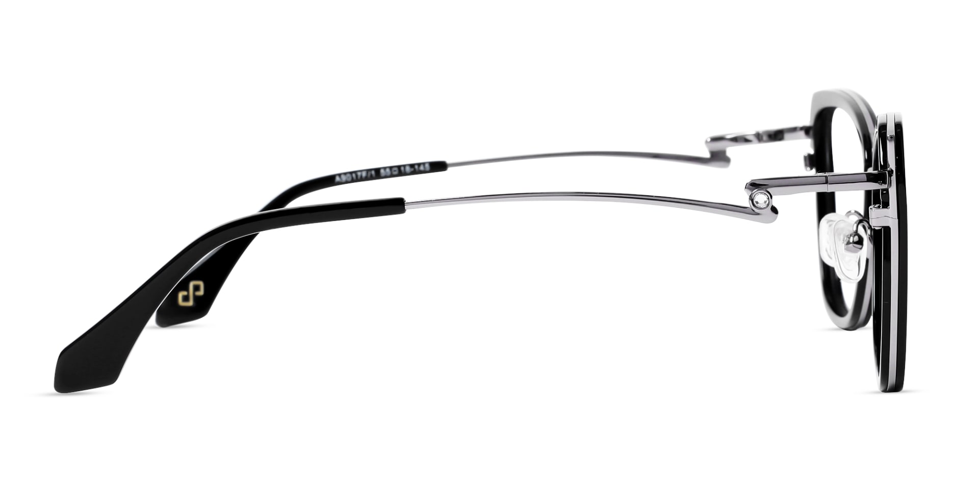 Black & Silver Cat-eye Glasses For Female-4