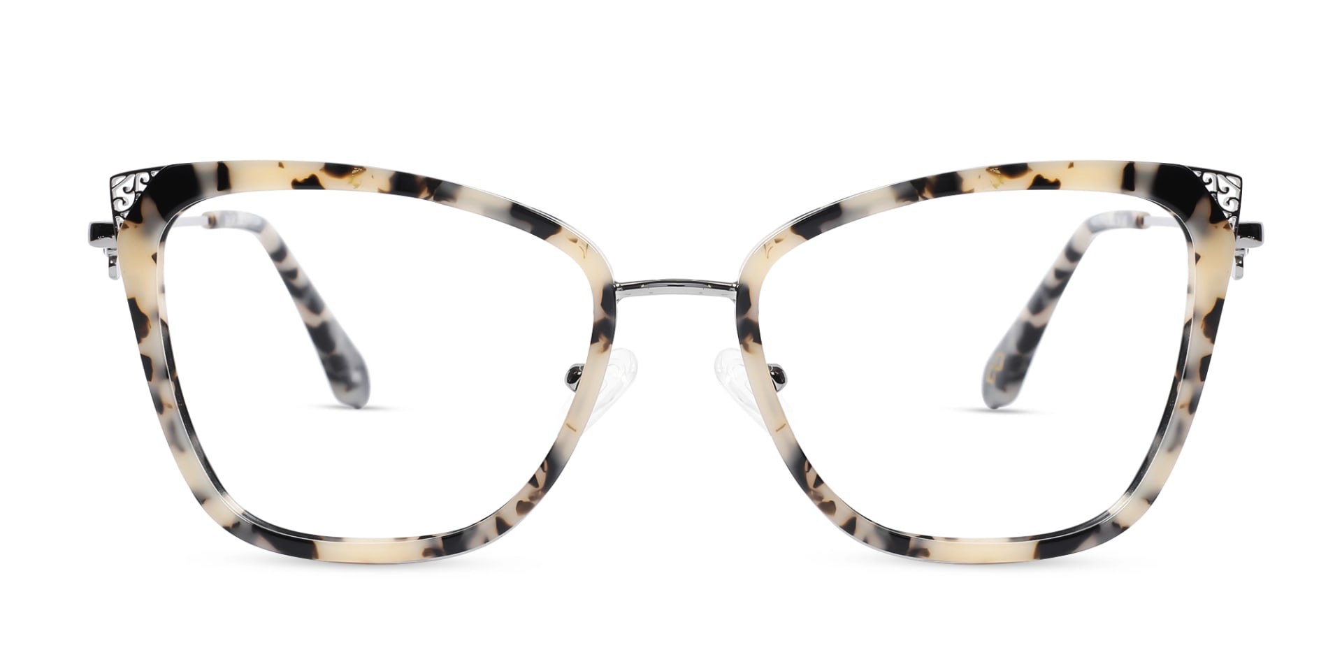Marzipan Tortoise & Silver Cat-eye Glasses-1