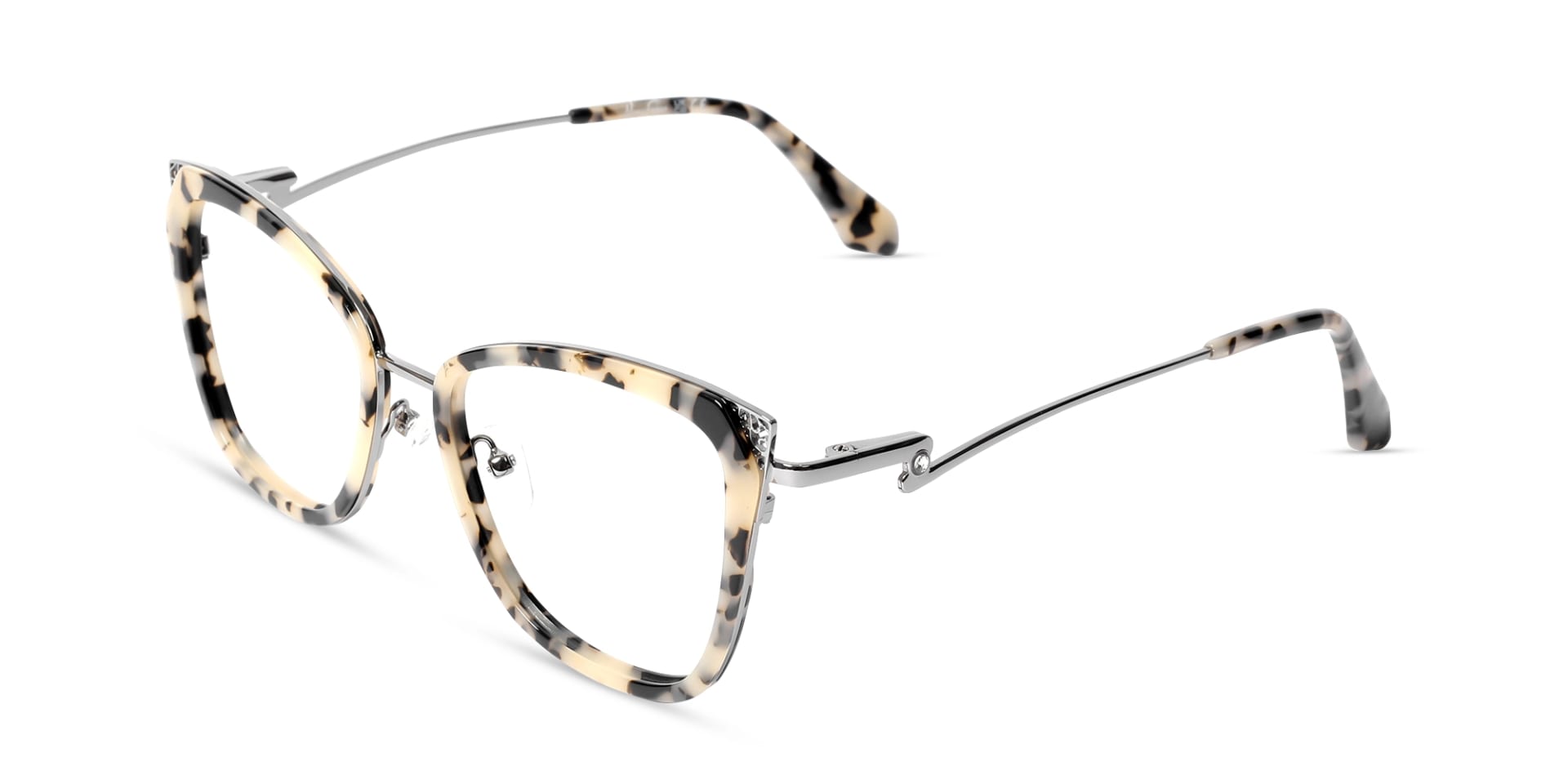 Marzipan Tortoise & Silver Cat-eye Glasses-3
