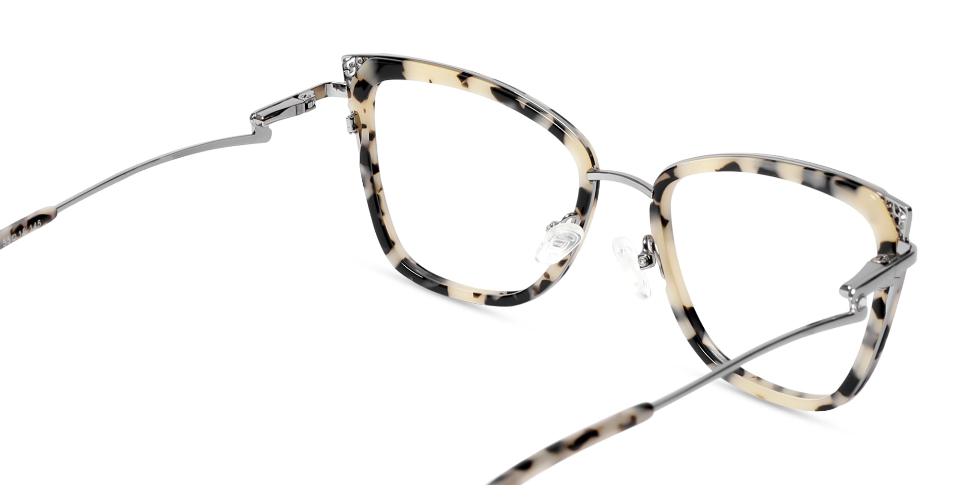 Marzipan Tortoise & Silver Cat-eye Glasses-5