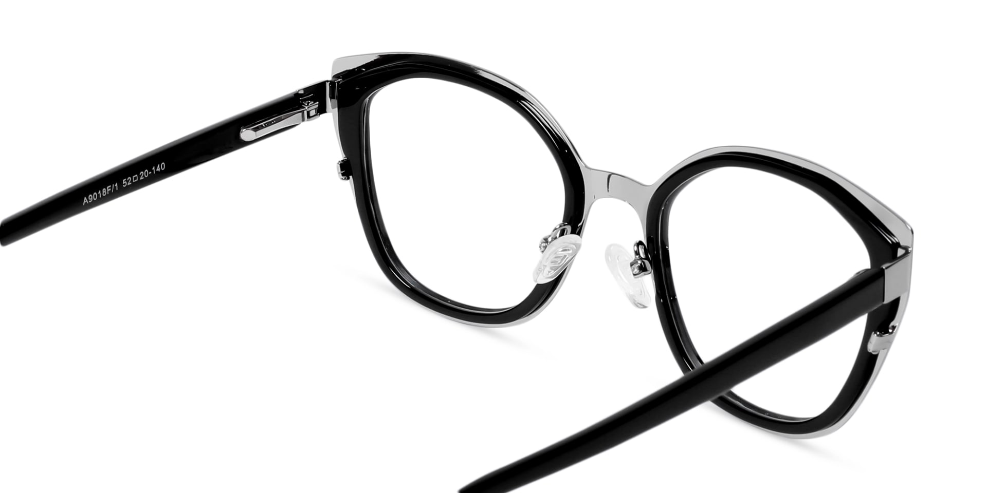 Black & Silver Cat-eye Glasses-5