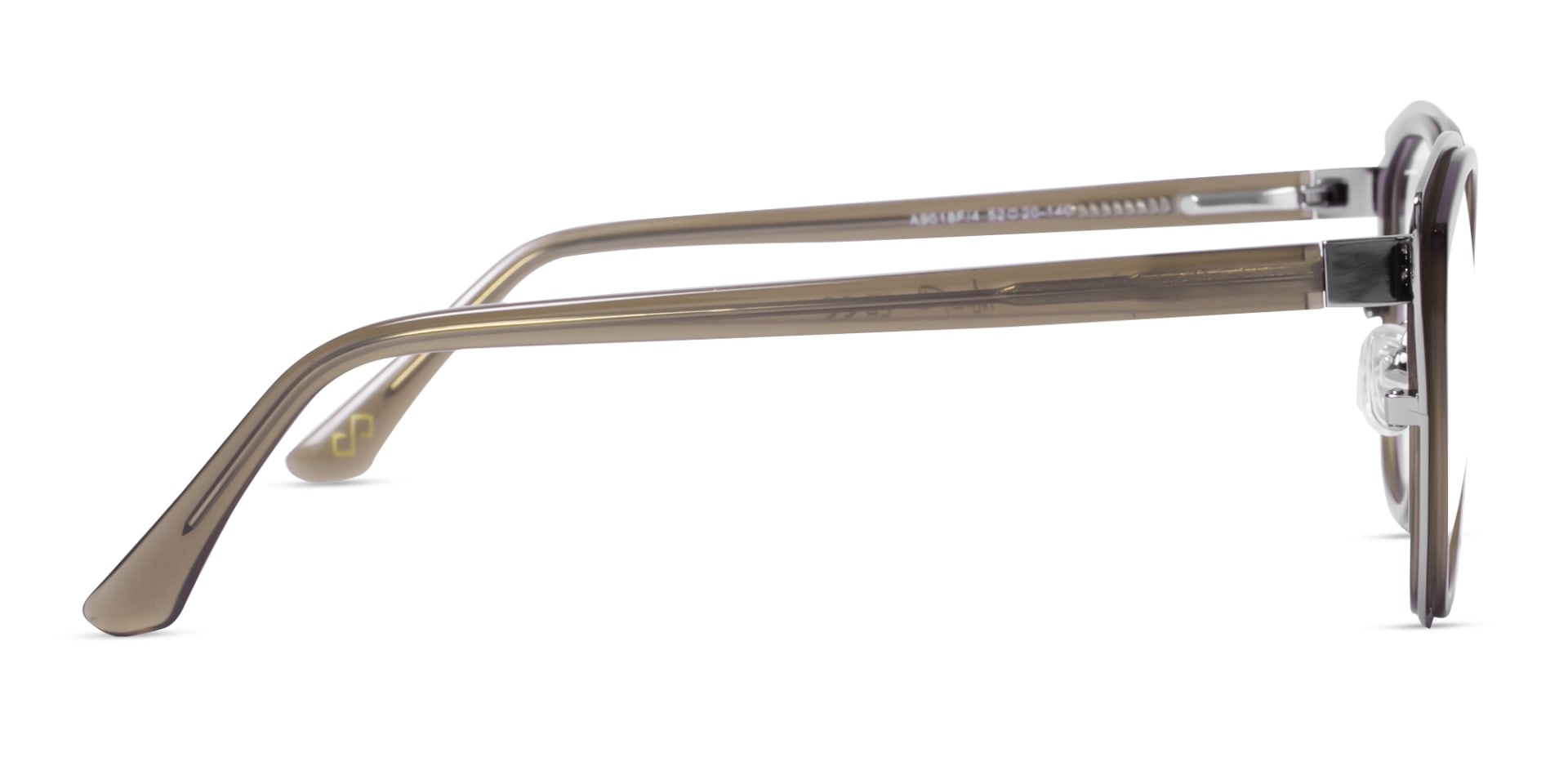 Silver & Beige Taupe Cat-eye Glasses-4