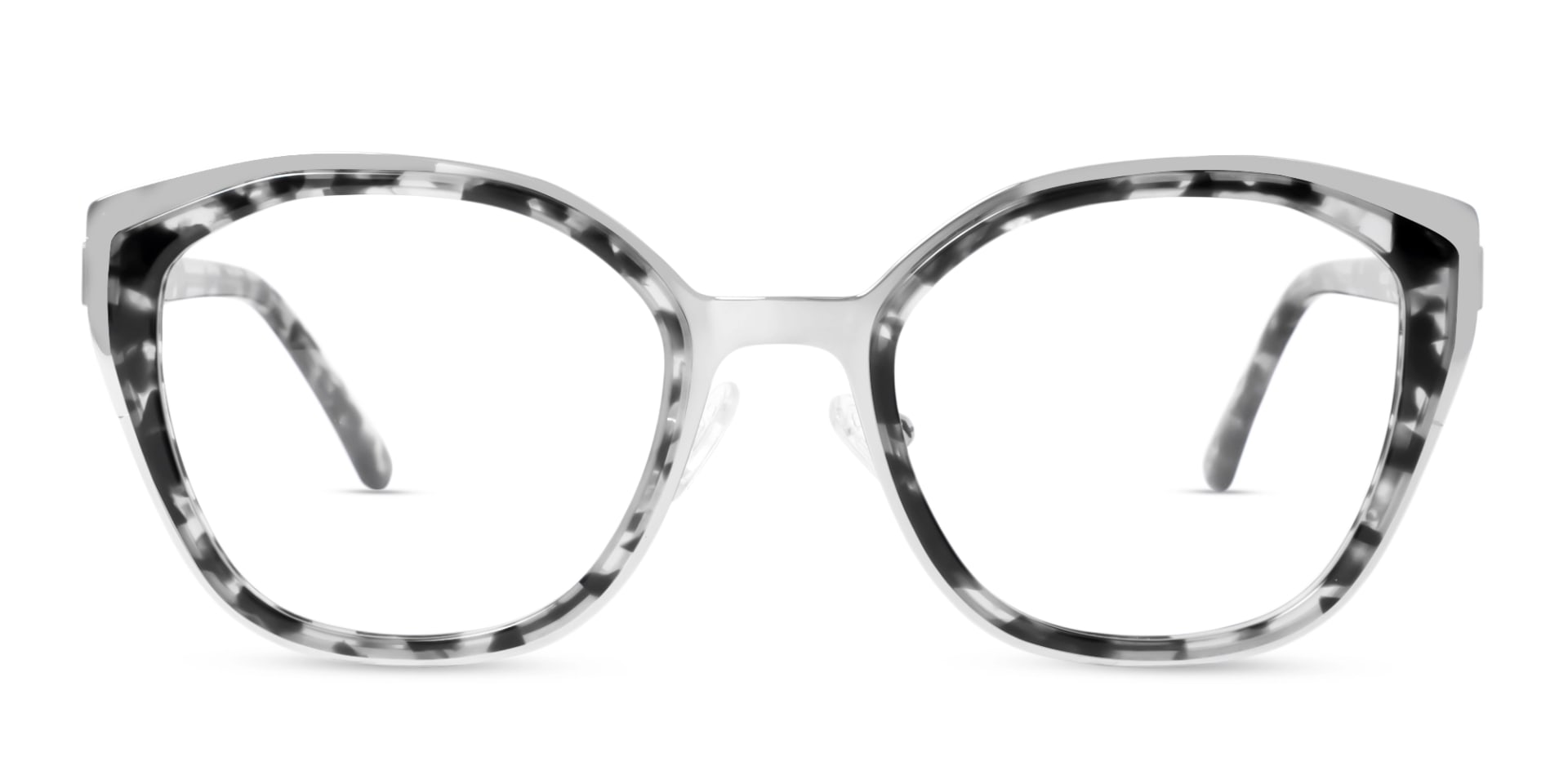 Silver & Grey Tortoise Cat-eye Glasses-1