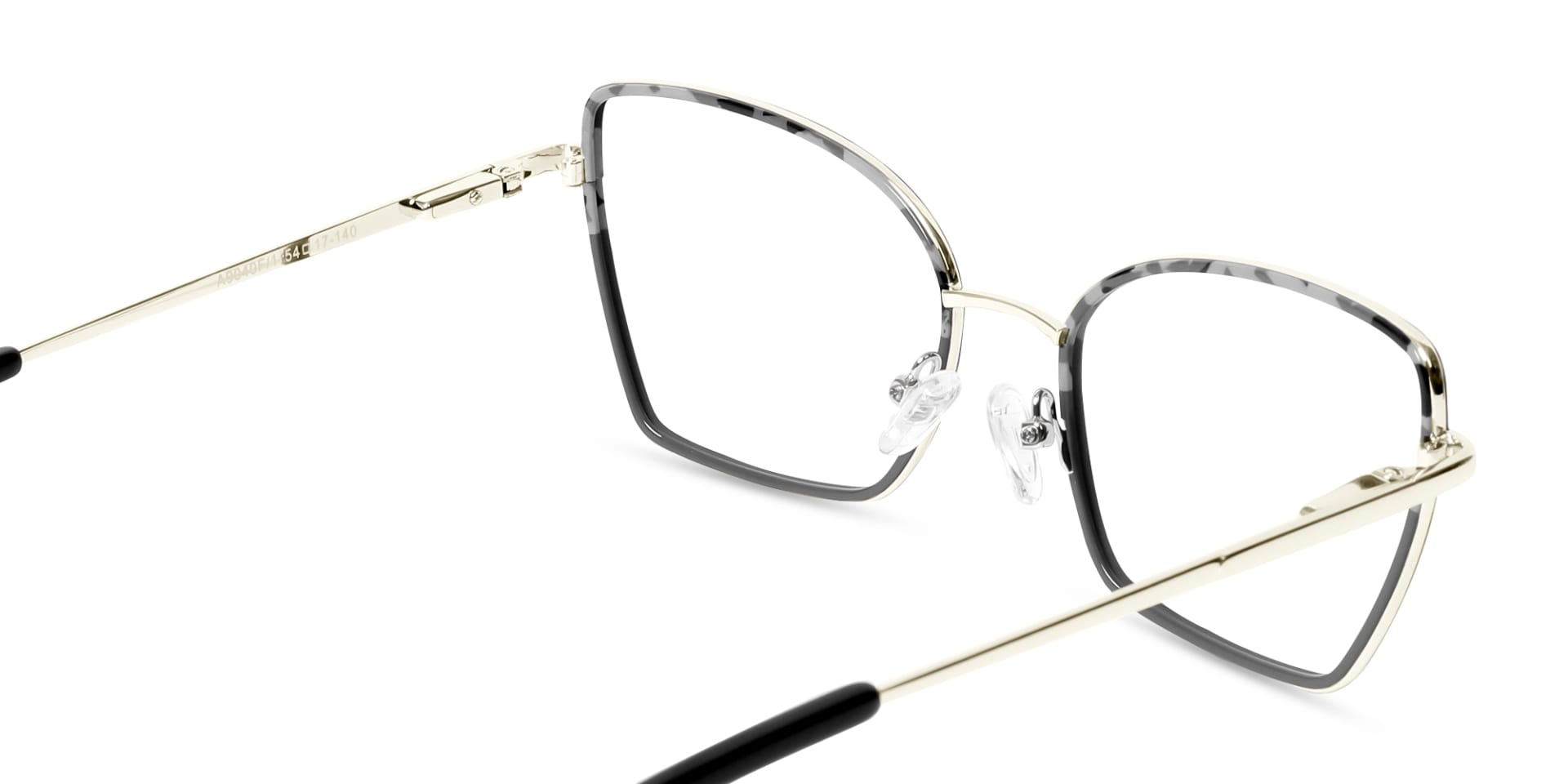 Grey & Tortoise Cat-eye Rectangle Glasses-5