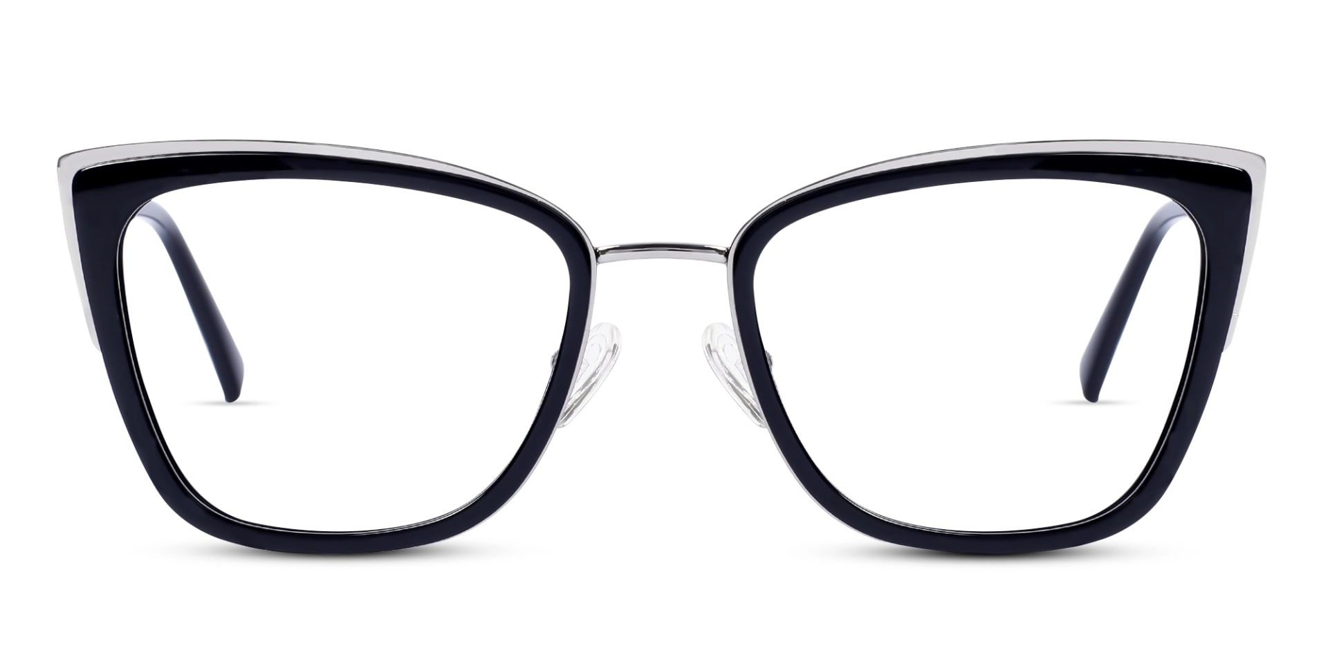 Black & Silver Cat-eye Glasses For Female