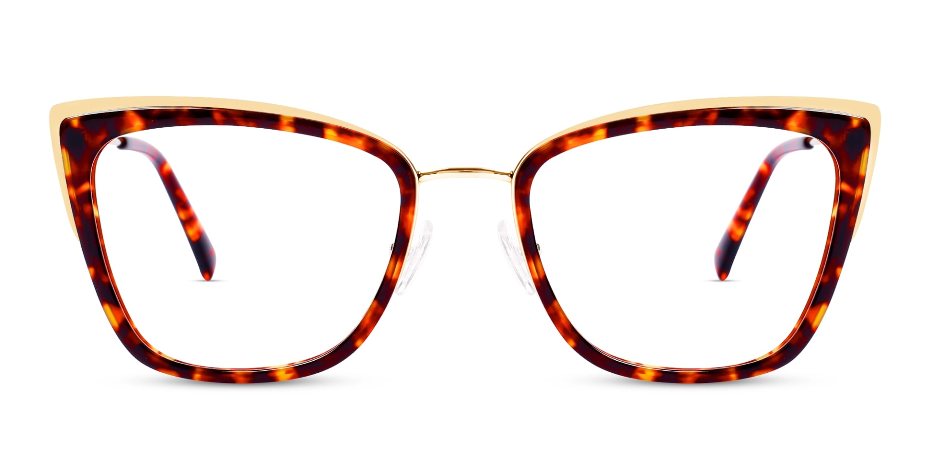 Red & Gold Cat Eye Glasses Frame