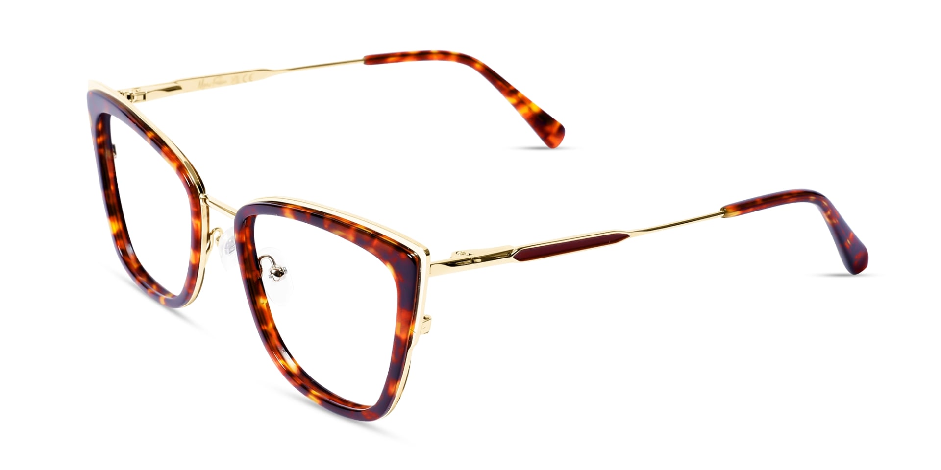 Red & Gold Cat Eye Glasses Frame