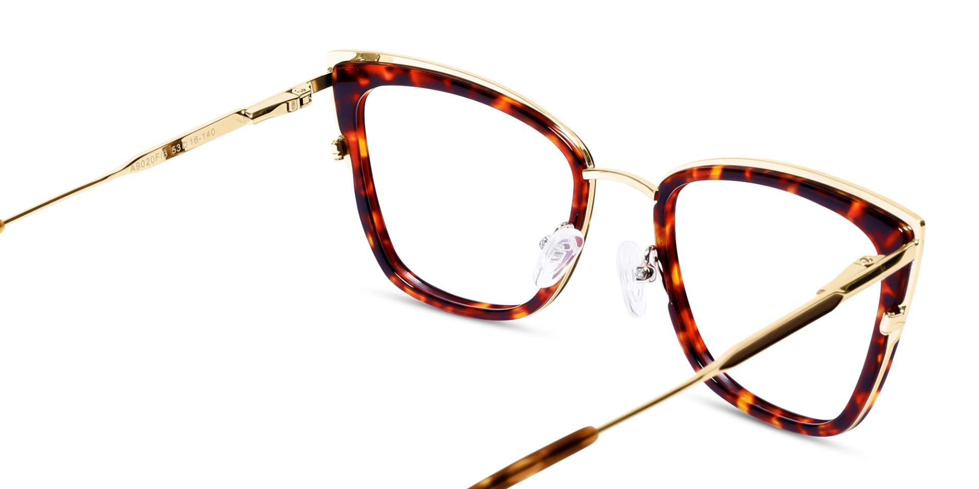 Red & Gold Cat Eye Glasses Frame