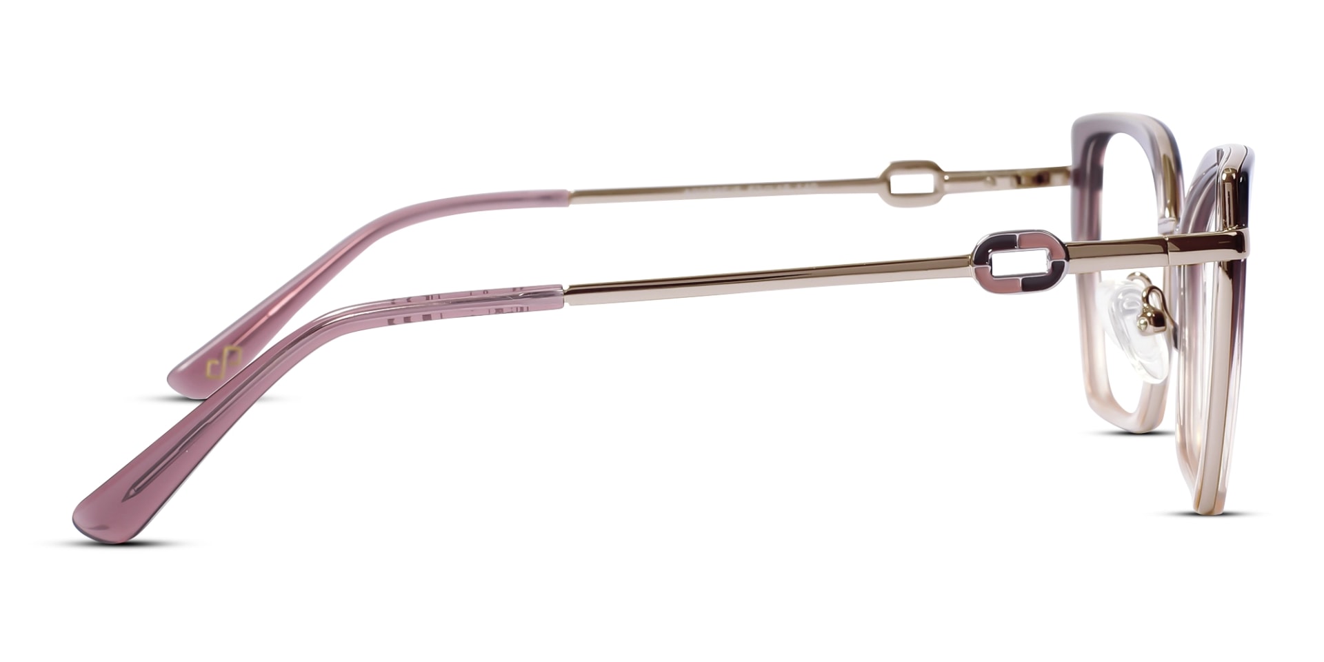 Crystal Plum Ombre Cat-Eye Geometric Glasses