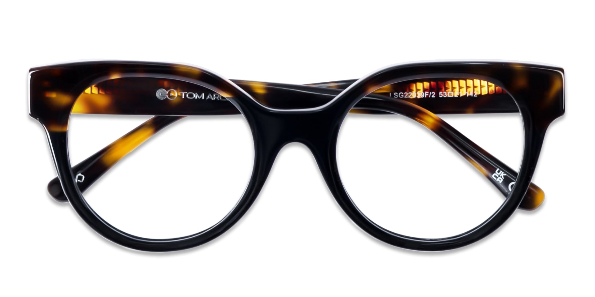 Black & Honey Tortoise Round Glasses