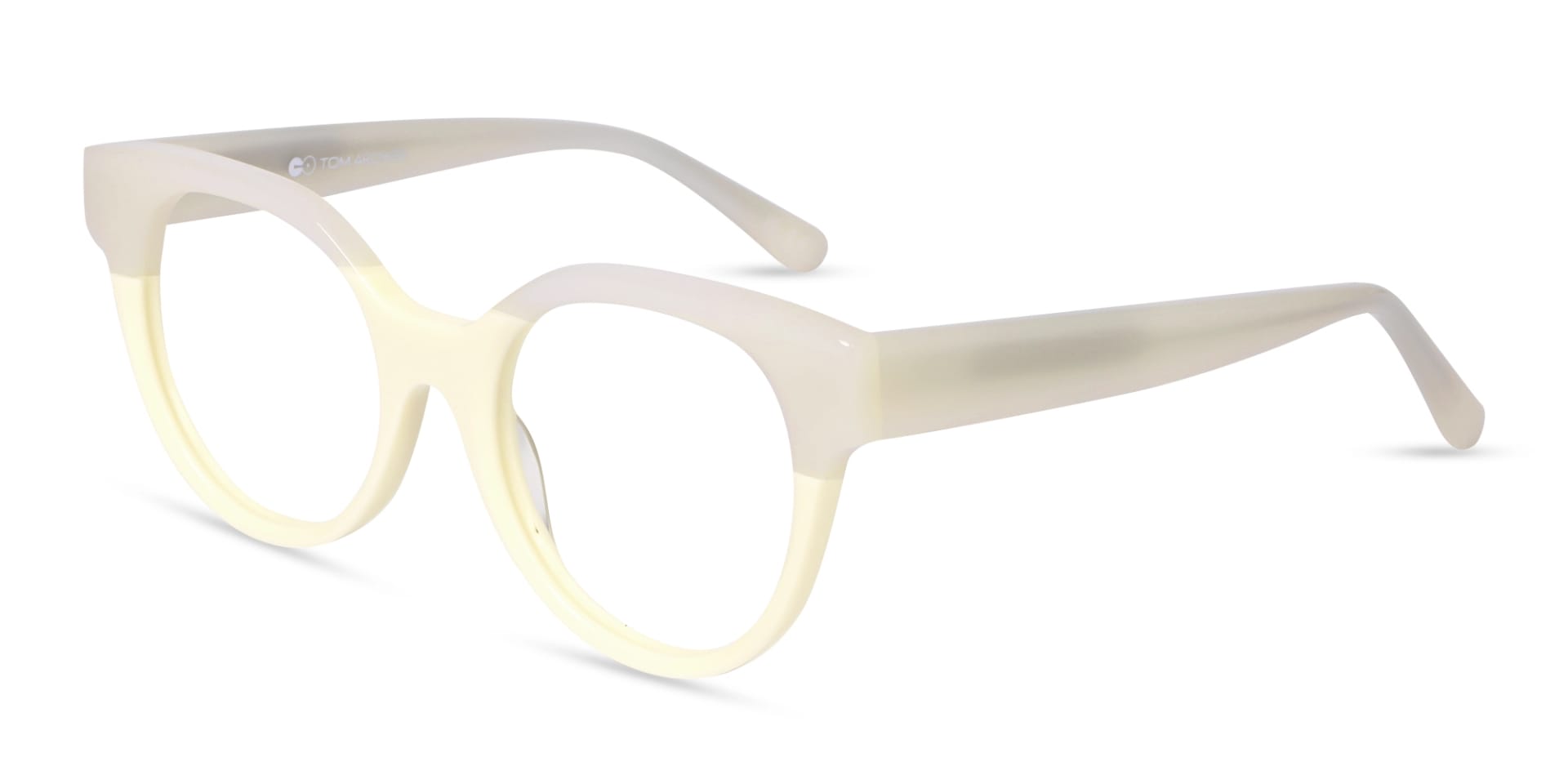 Dove White & Ivory White Round Glasses
