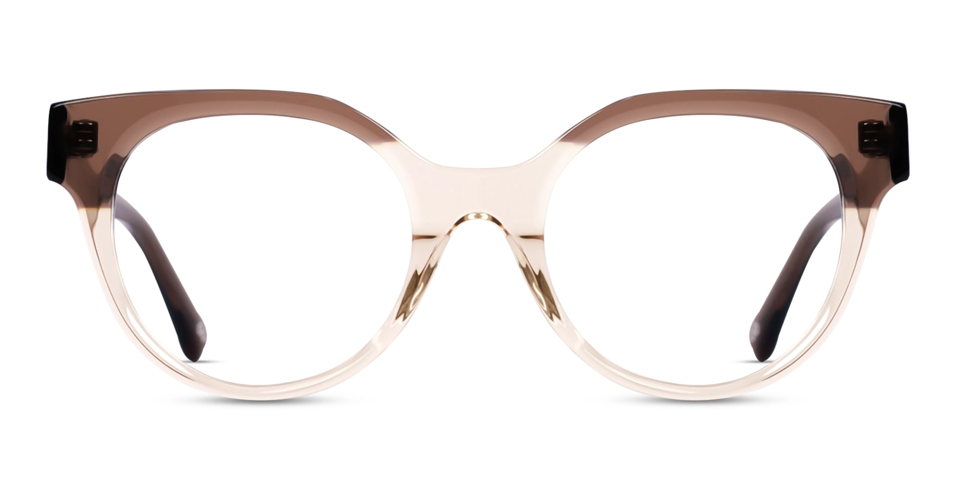 Burnt Umber & Cyrstal Beige Round Glasses