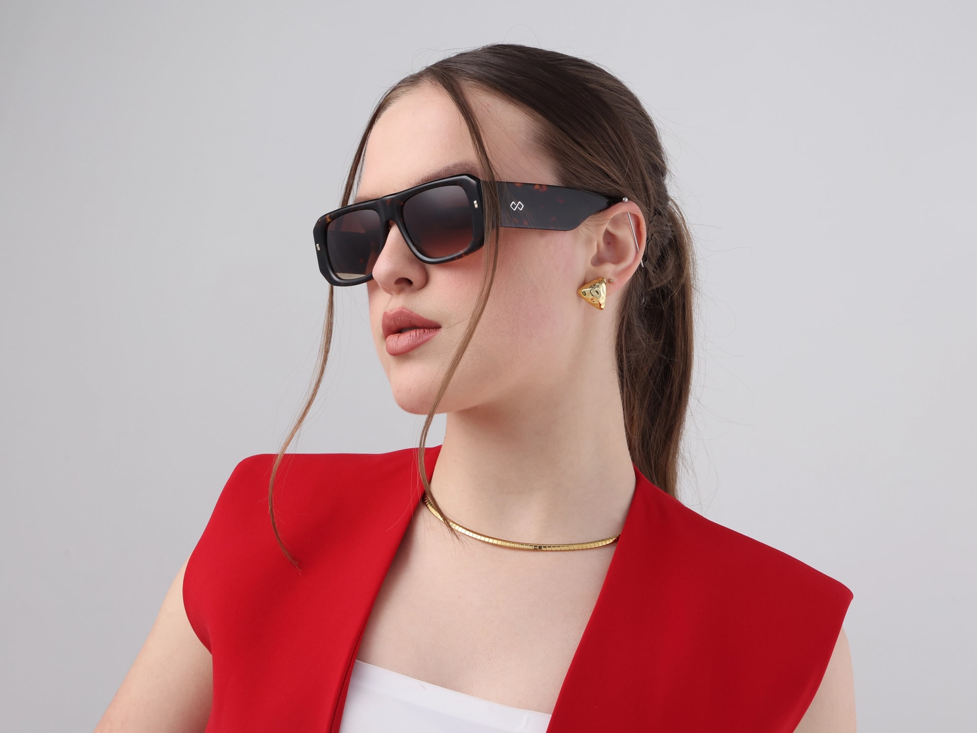 Pilot Dark Brown Gradient Tint Sunglasses