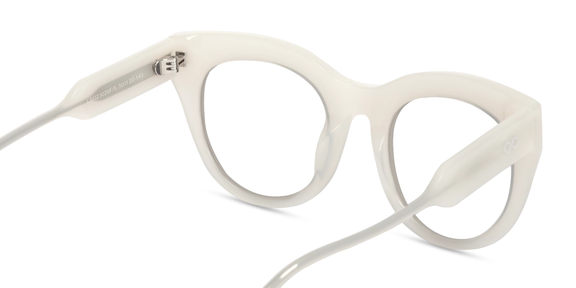Pearl White Cat-Eye Glasses For Women