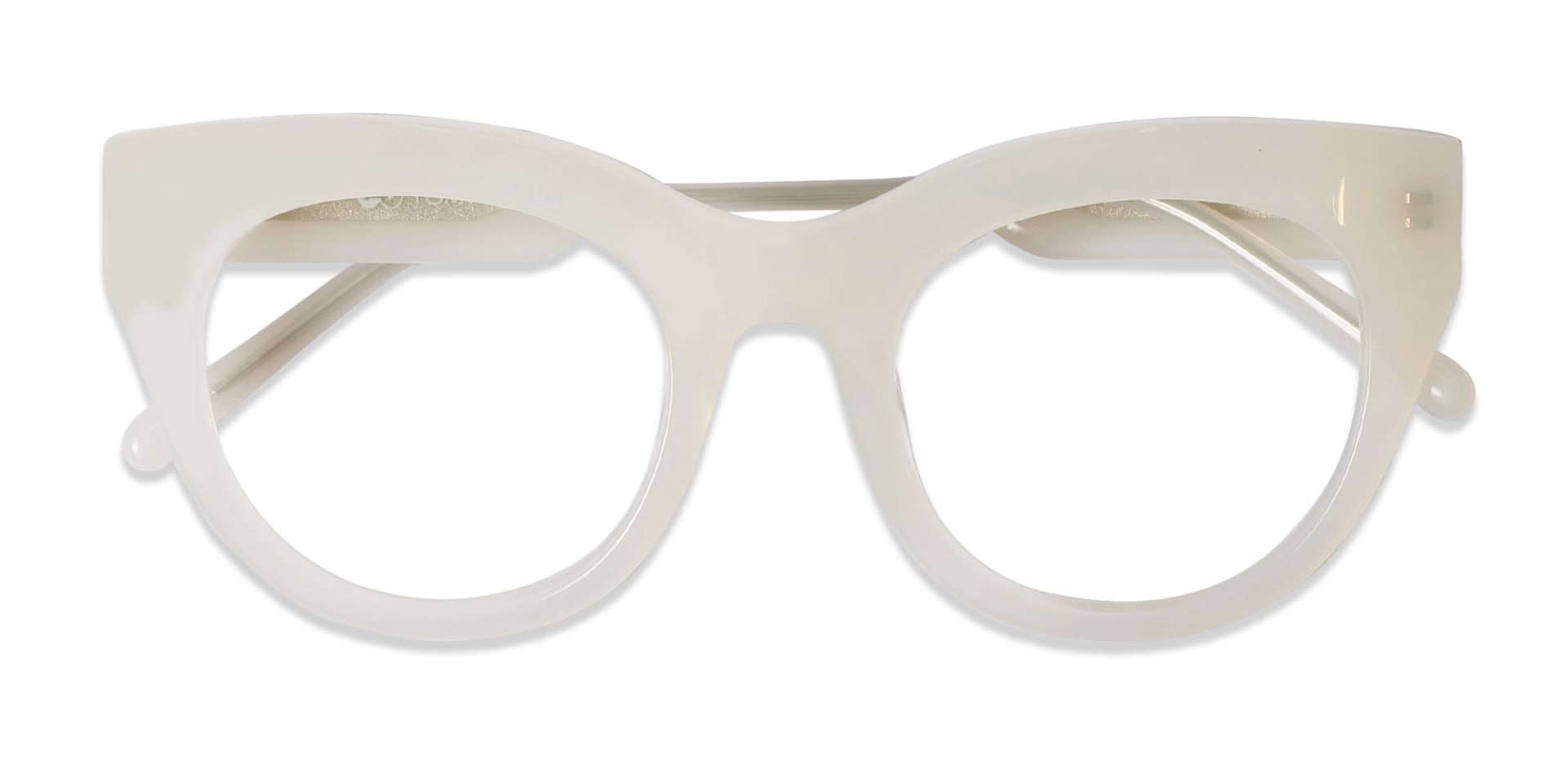 Pearl White Cat-Eye Glasses For Women
