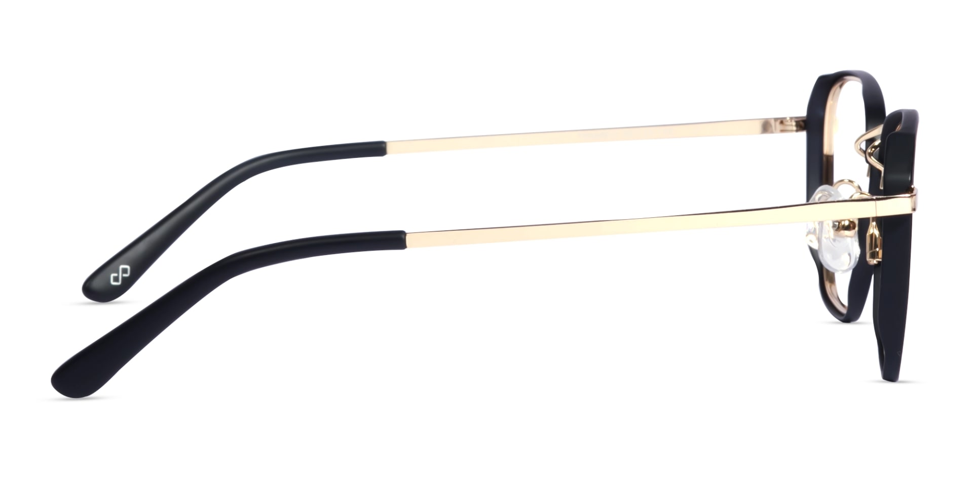 Gold & Matte Black Geometric Glasses-4