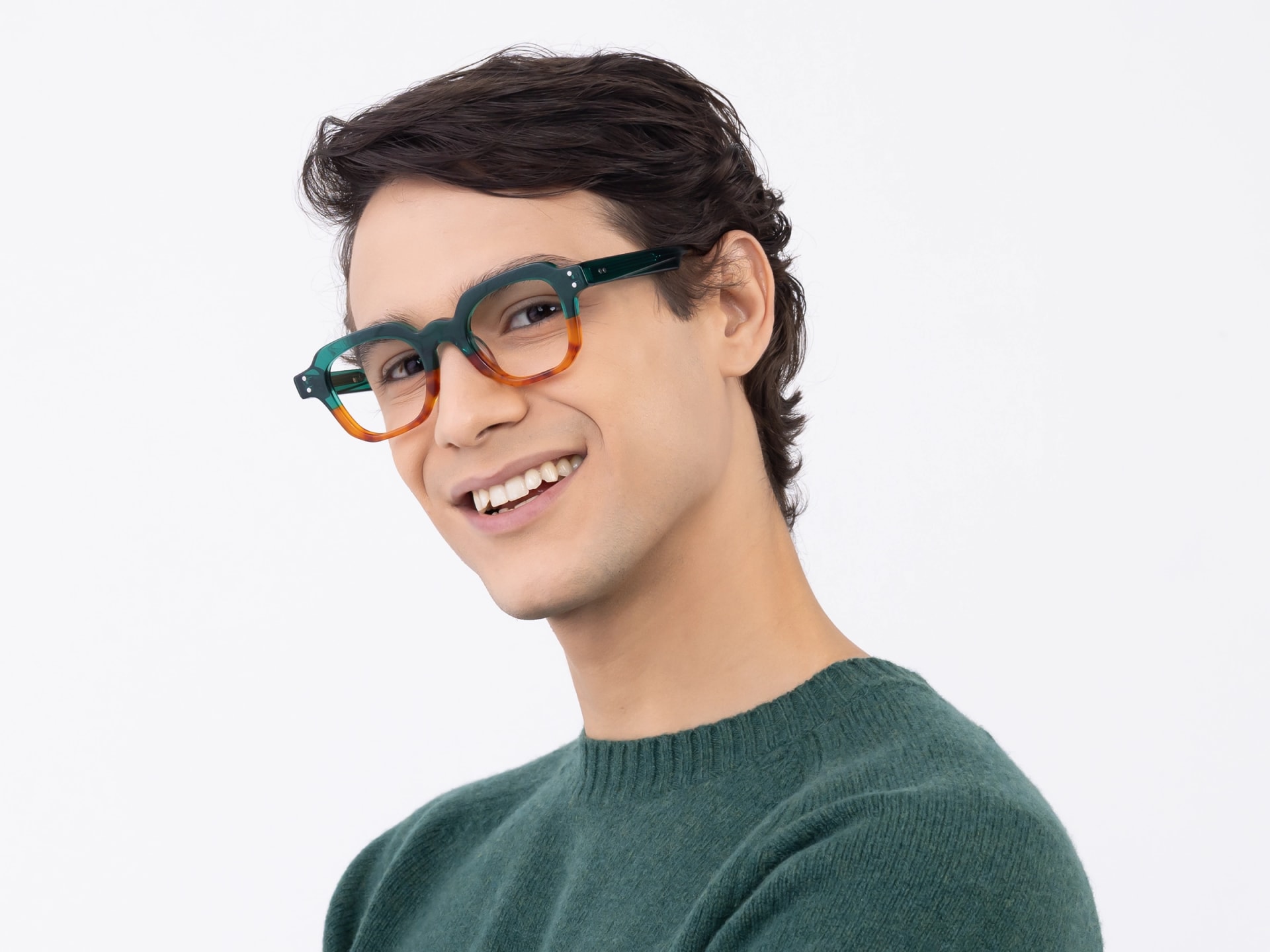 Emerald Green & Honey Tortoise Eyeglasses