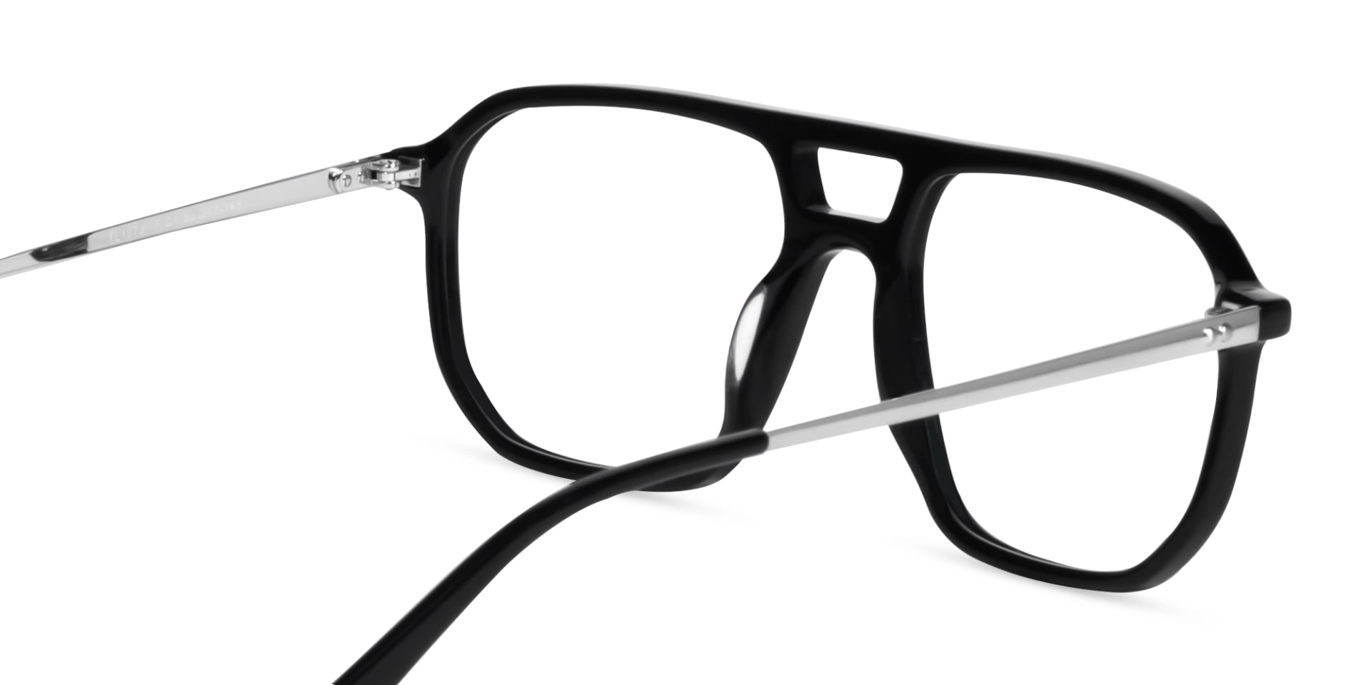 Black Acetate Double Bridge Pilot Glasses-5