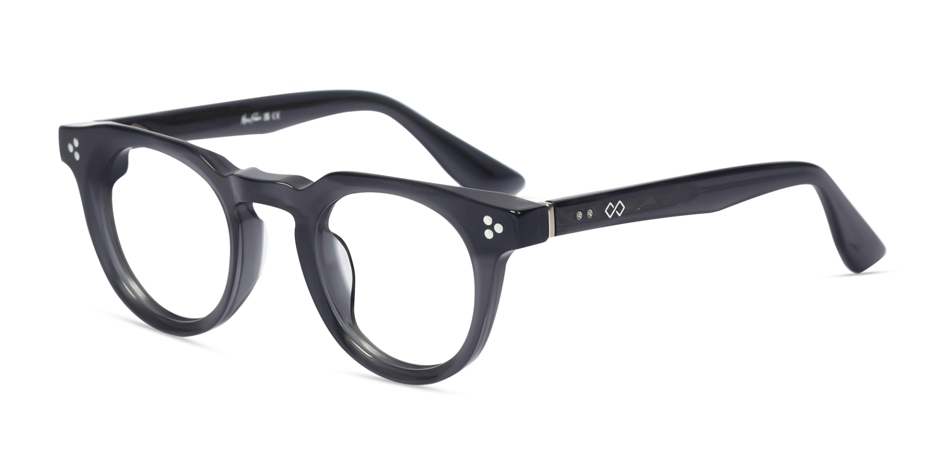 Acacia Grey Round Cat-eye Glasses-3