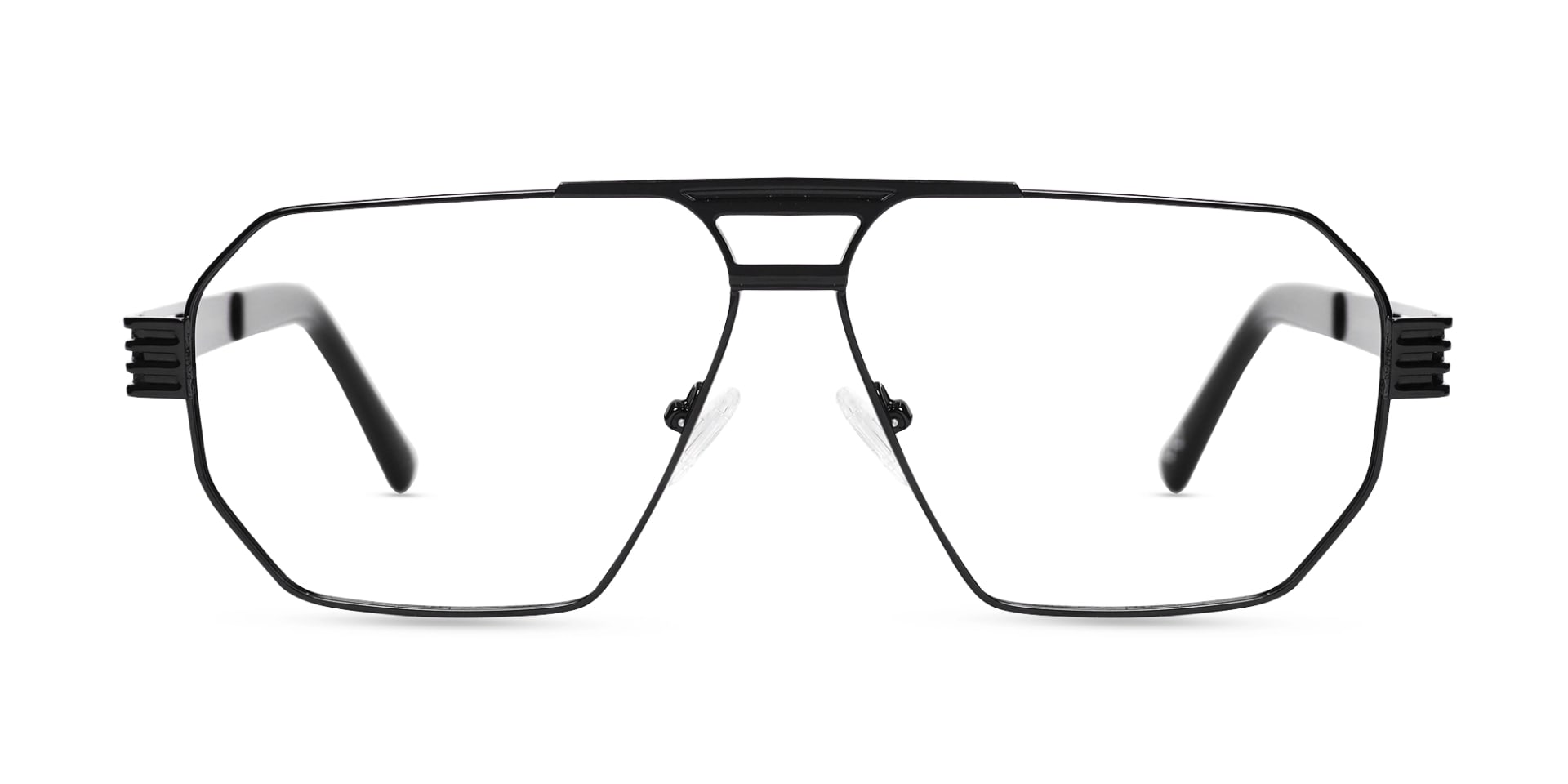 Metal Black Pilot Geometric Glasses-1