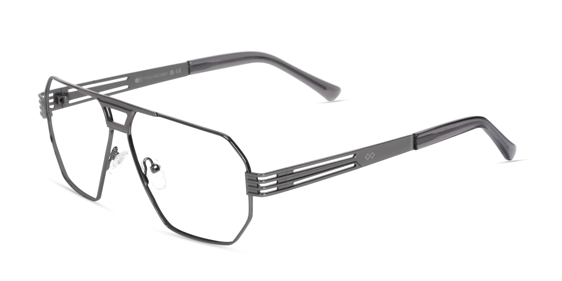 Gunmetal Double Bridge Pilot Glasses-3