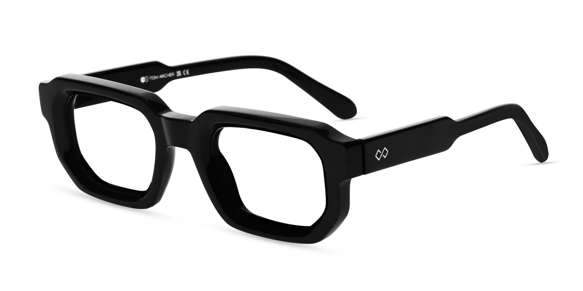 Acetate Black Tortoise Rectangle Glasses-3