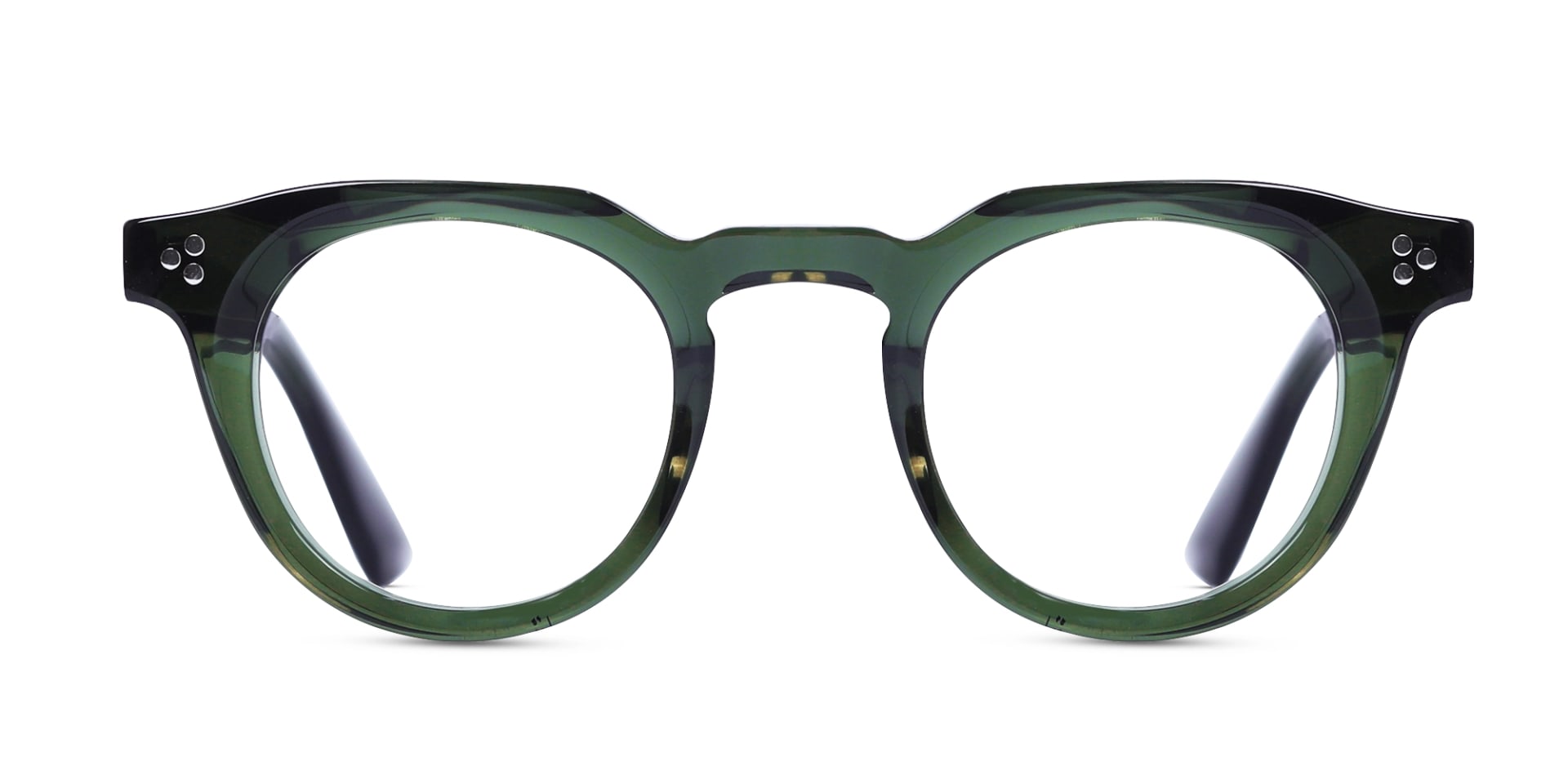 Crystal Hunter Green Round Cat-eye Glasses-1