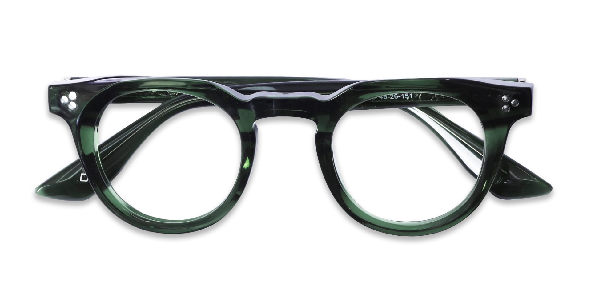 Crystal Hunter Green Round Cat-eye Glasses-6