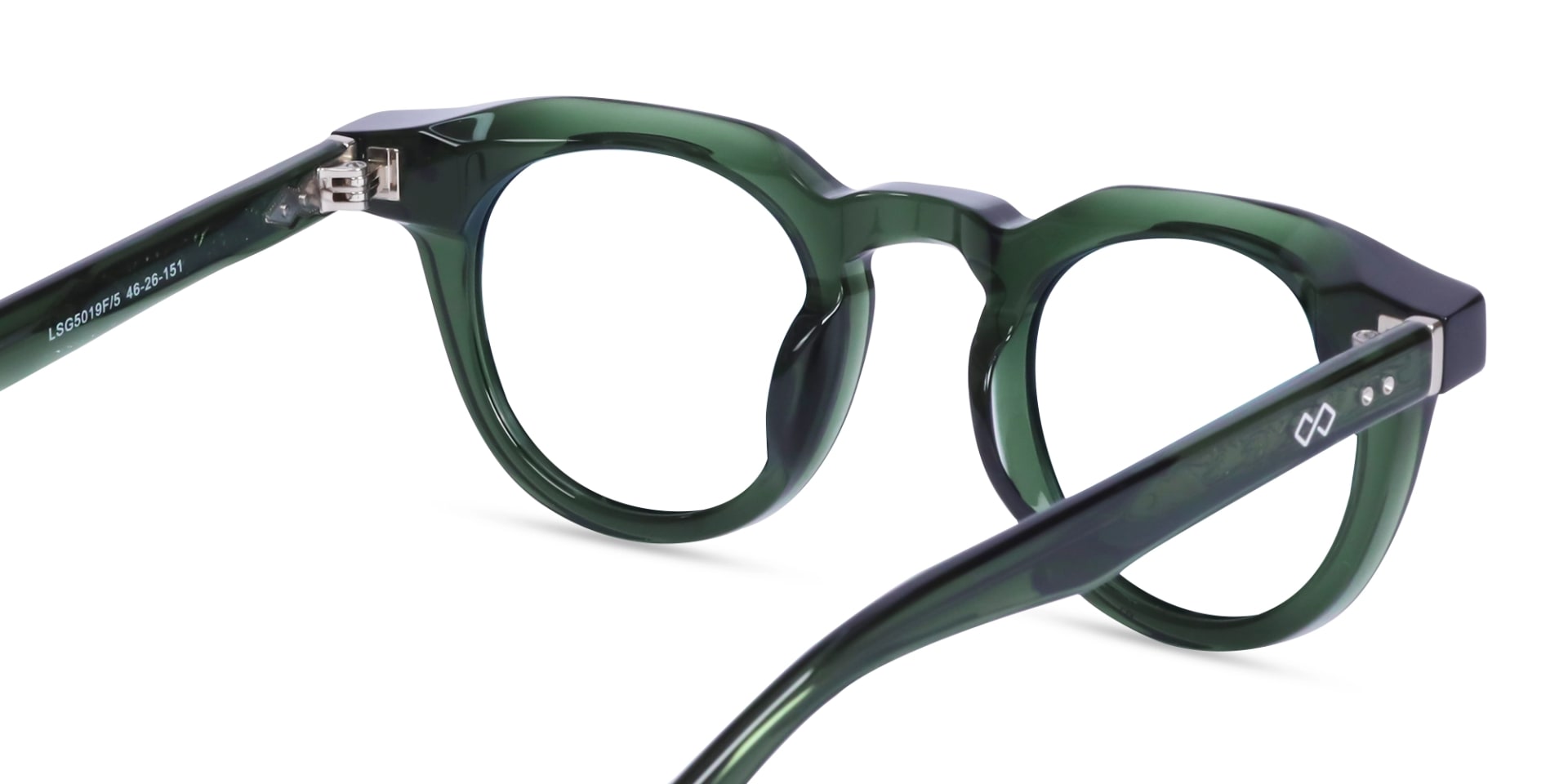 Crystal Hunter Green Round Cat-eye Glasses-5