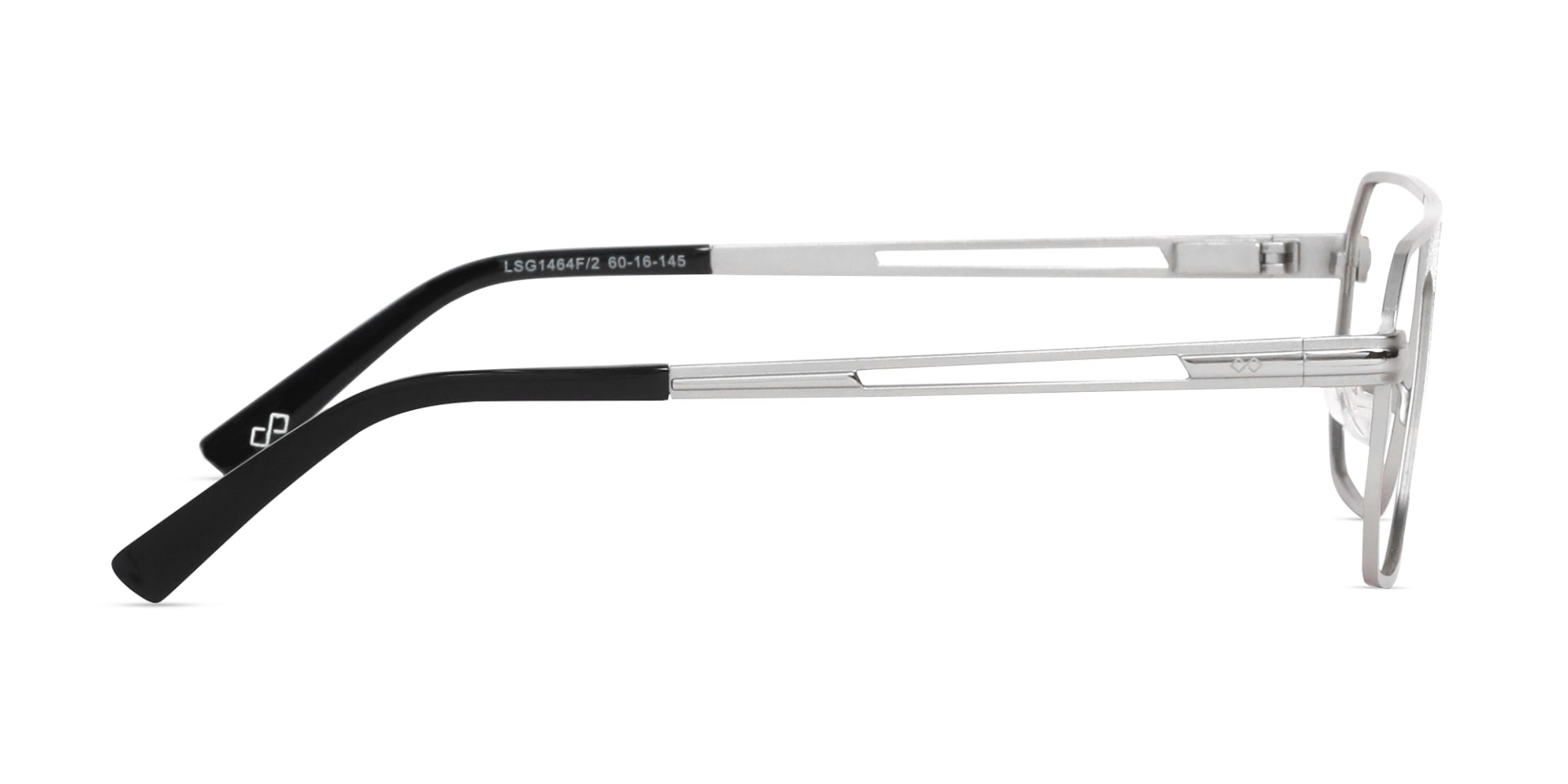 Matte Silver Pilot Rectangle Glasses-4