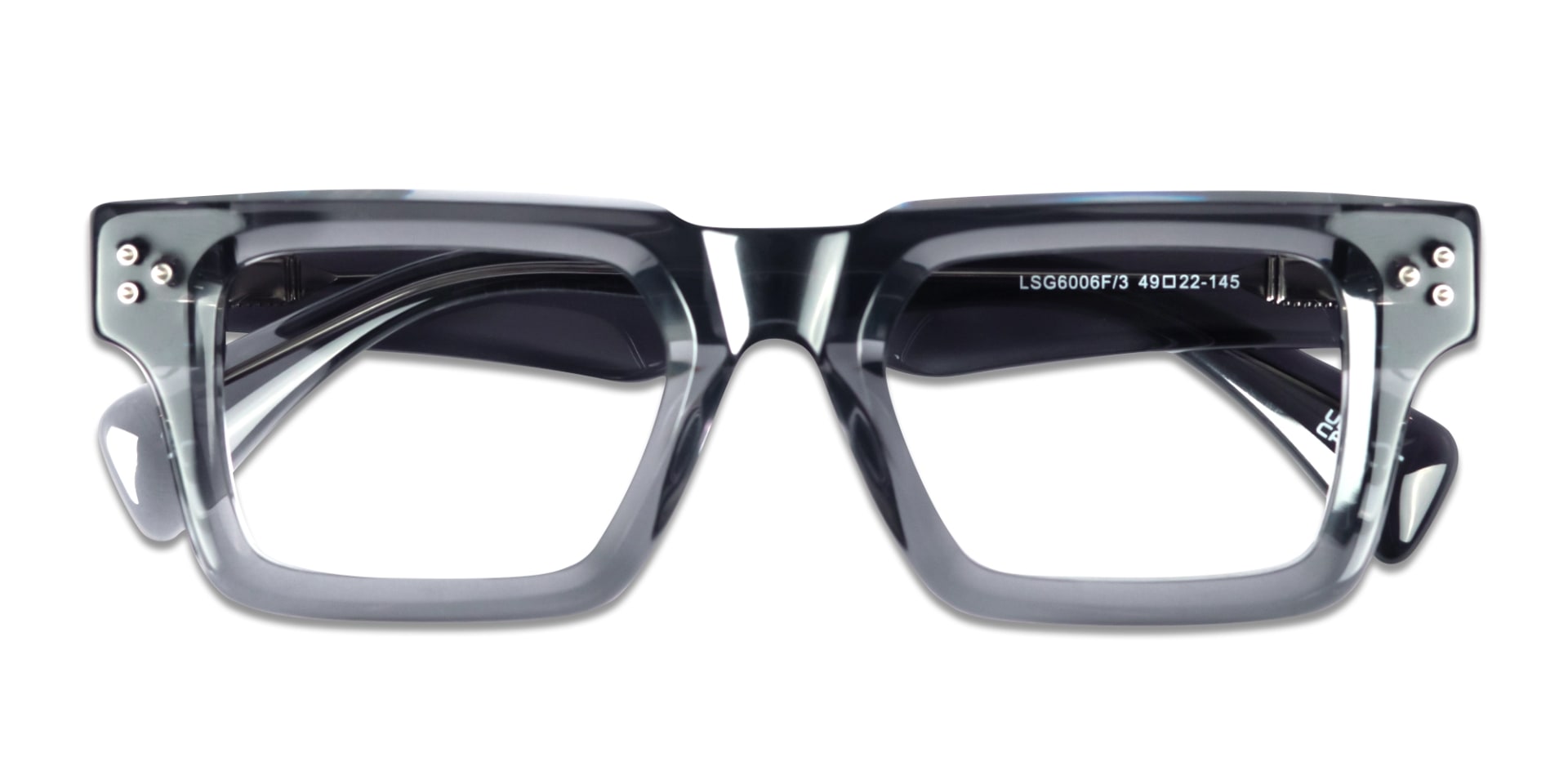 Crystal Slate Grey Thick Square Glasses