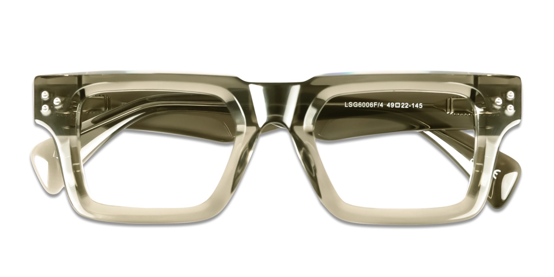 Crystal Clary Sage Thick Square Glasses