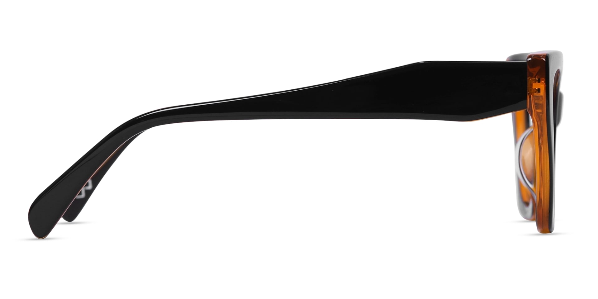 Black & Ochre Cat-eye Geometric Glasses-4