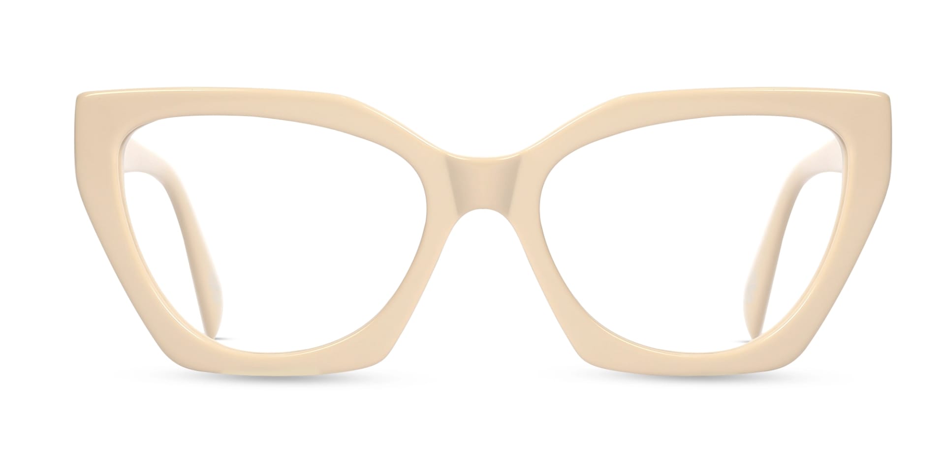Bisque Cat-eye Geometric Glasses-1