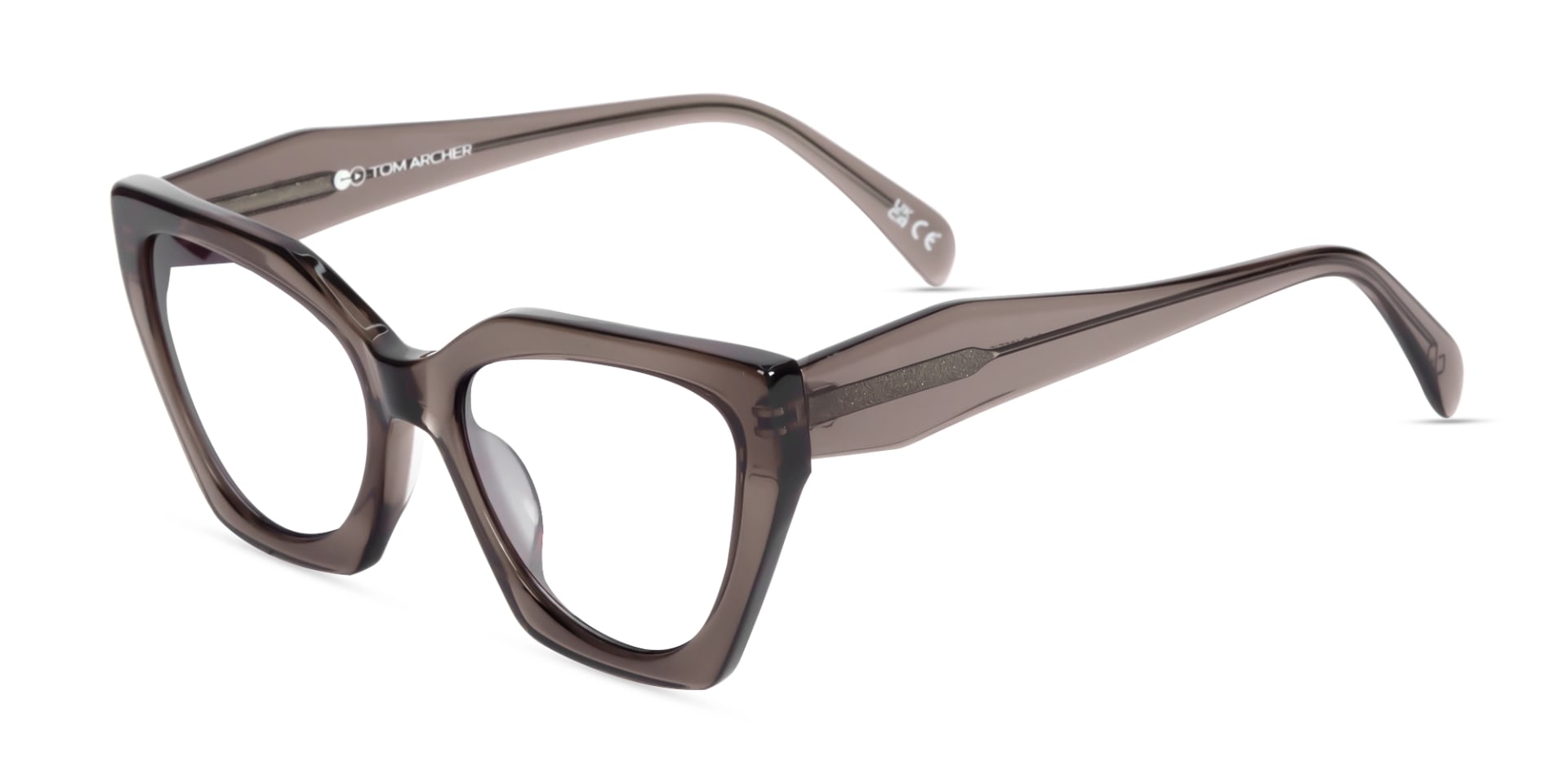 Crystal Mauve Grey Cat-eye Geometric Glasses-3