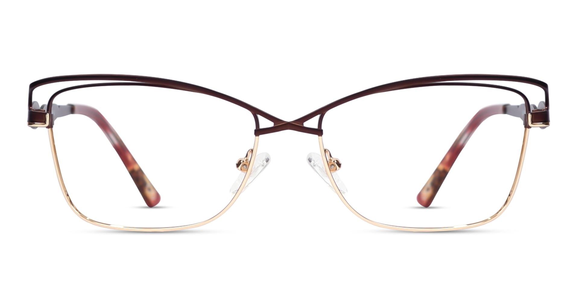 Matte Bronze & Gold Cat-eye Glasses-1
