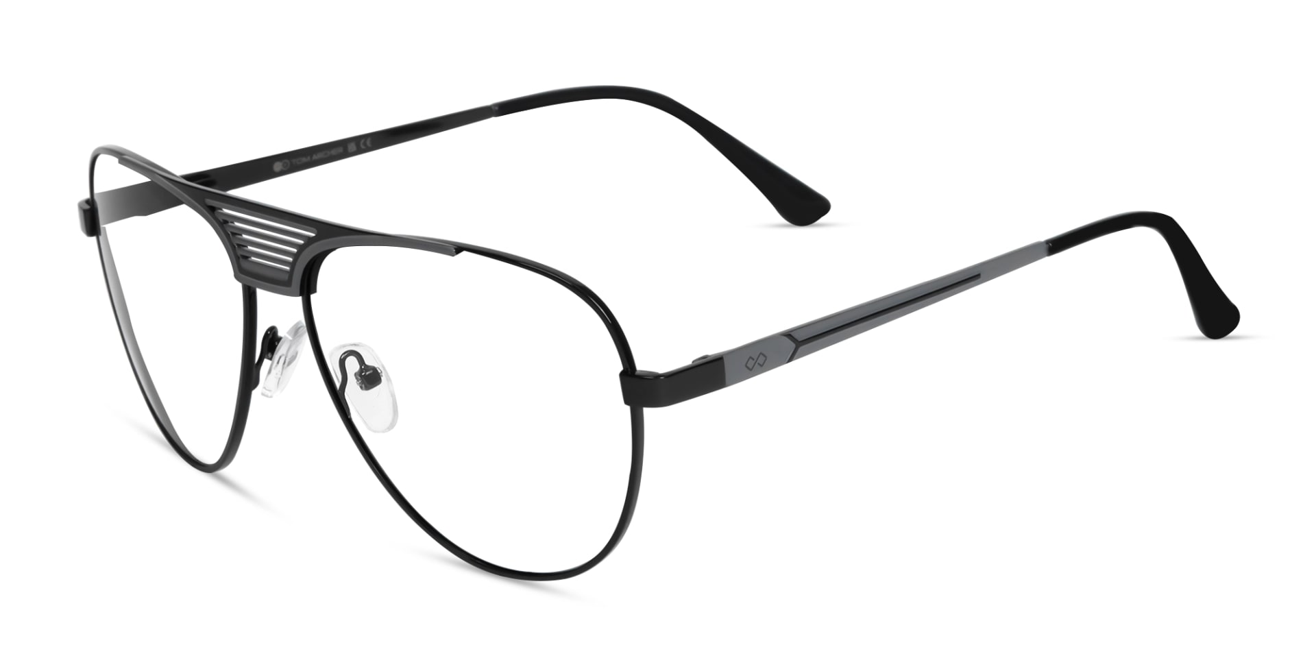 Black Lightweight Pilot Full-Rim Glasses-3