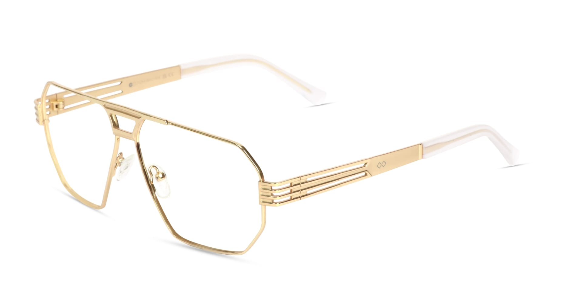 Gold Metal Double Bridge Pilot Glasses-3