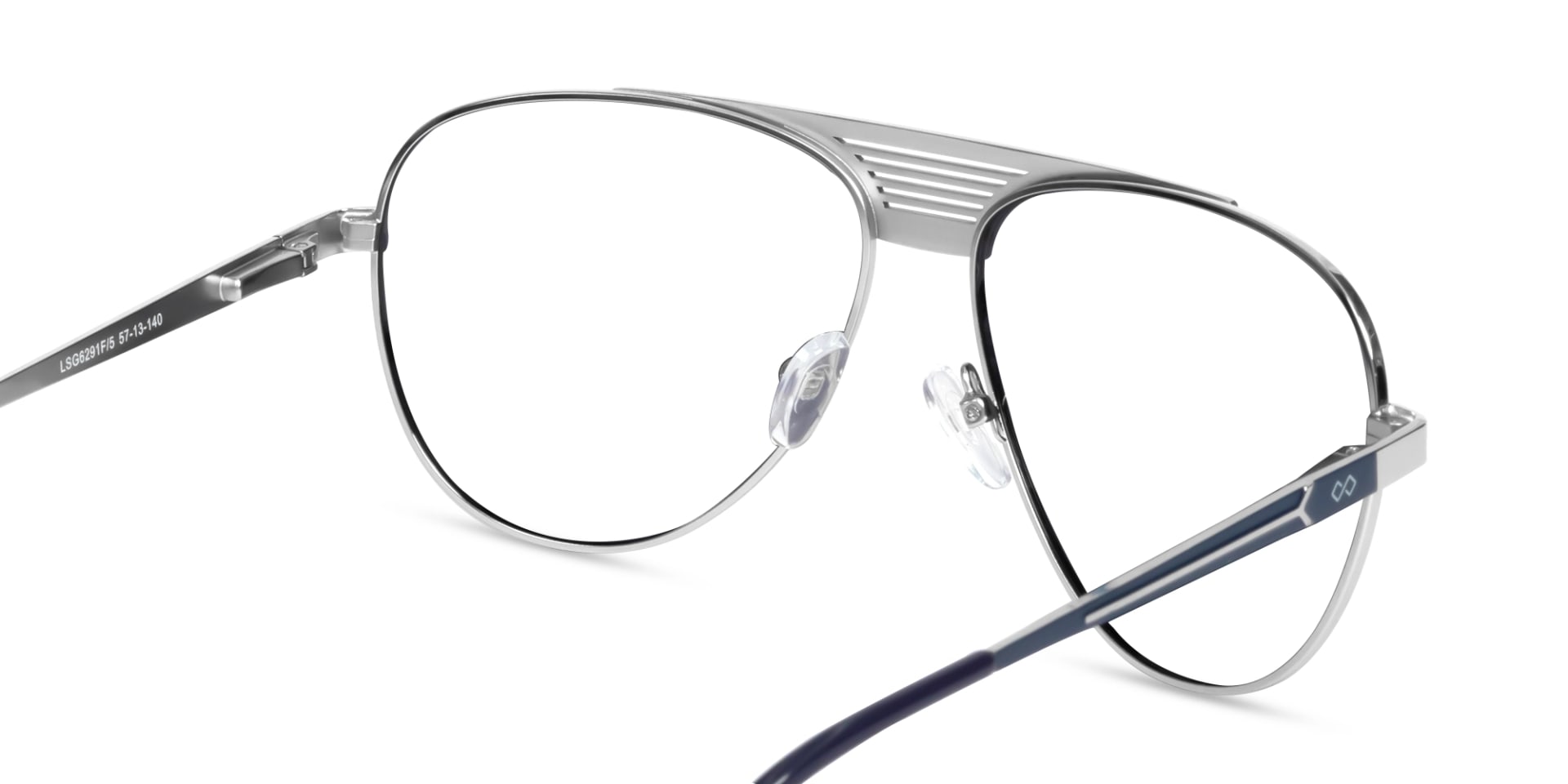 Silver Lightweight Pilot Full-Rim Glasses-5