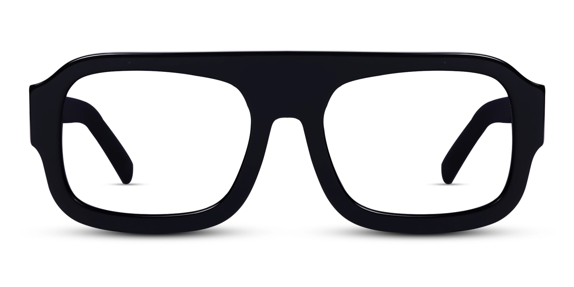Black Square Pilot Flat-Top Glasses